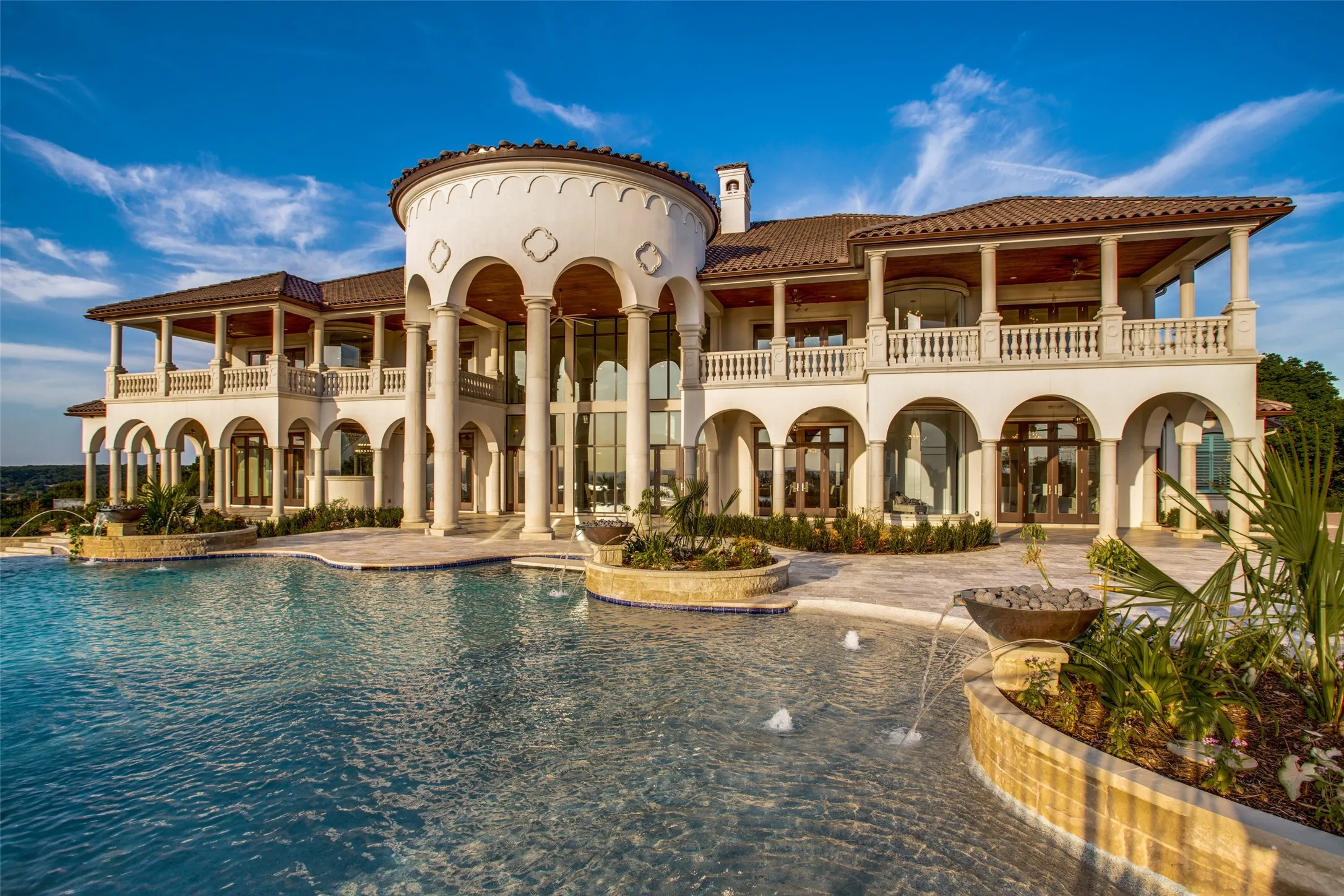The stately mansion instills a sense of pride from any angle.  The home can be seen from miles away, sitting atop one of the highest points in the area.