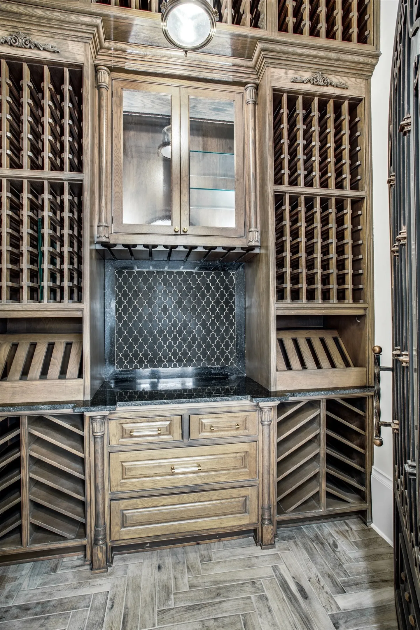A separate wine room is conveniently located in the kitchen wing of the mansion.