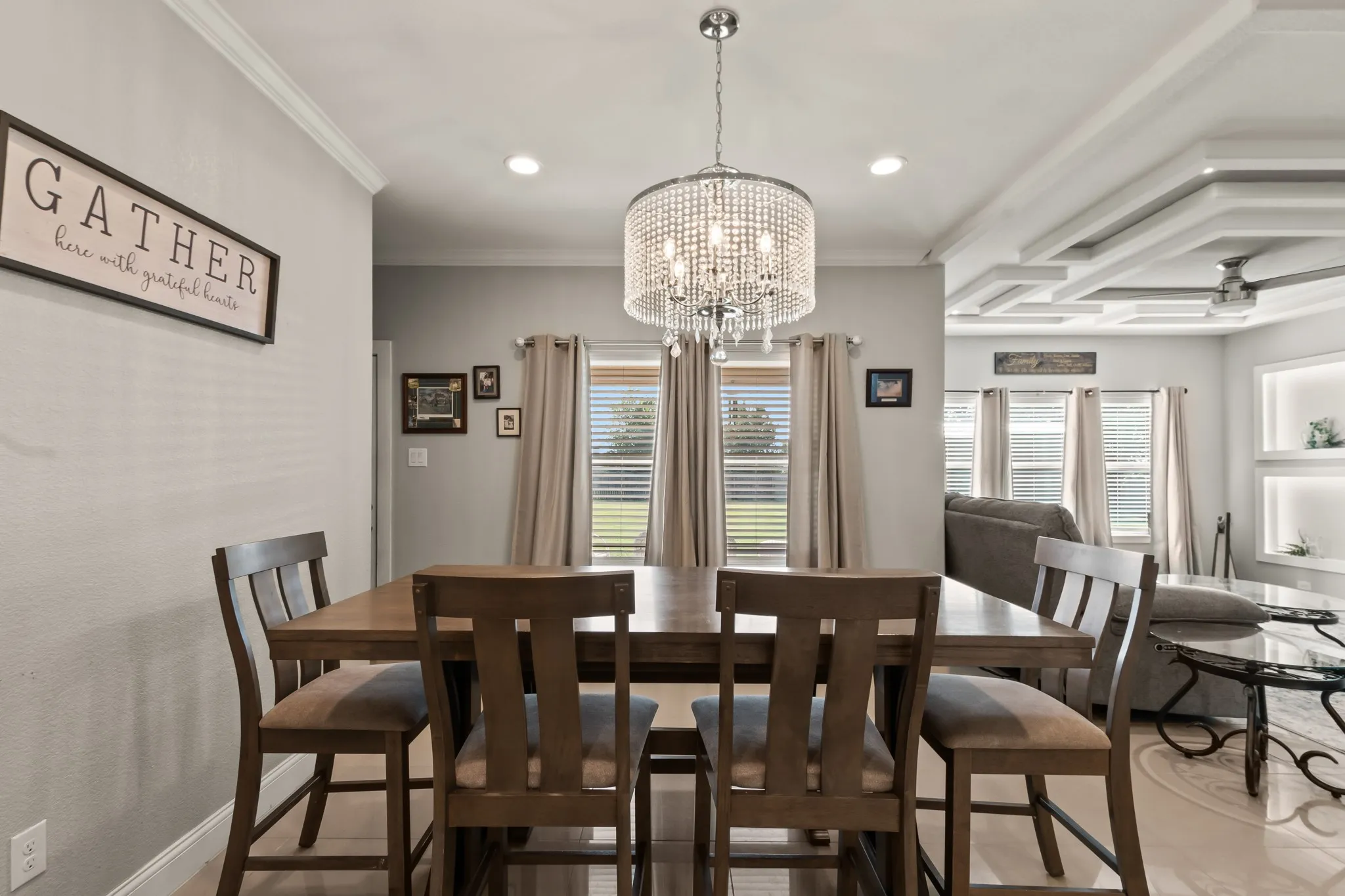 Dining area overlooking the backyard