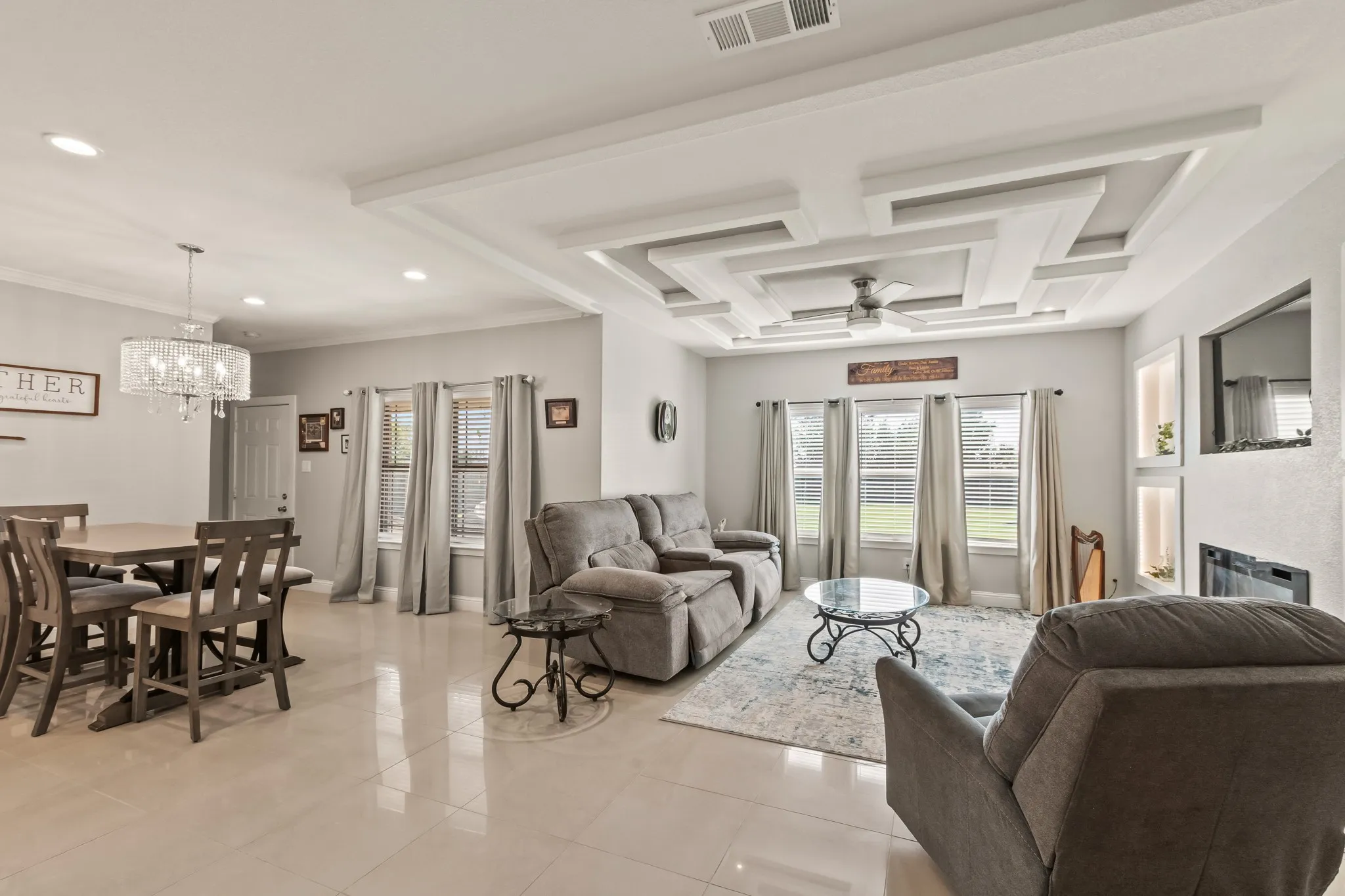 Living room with abundant natural light