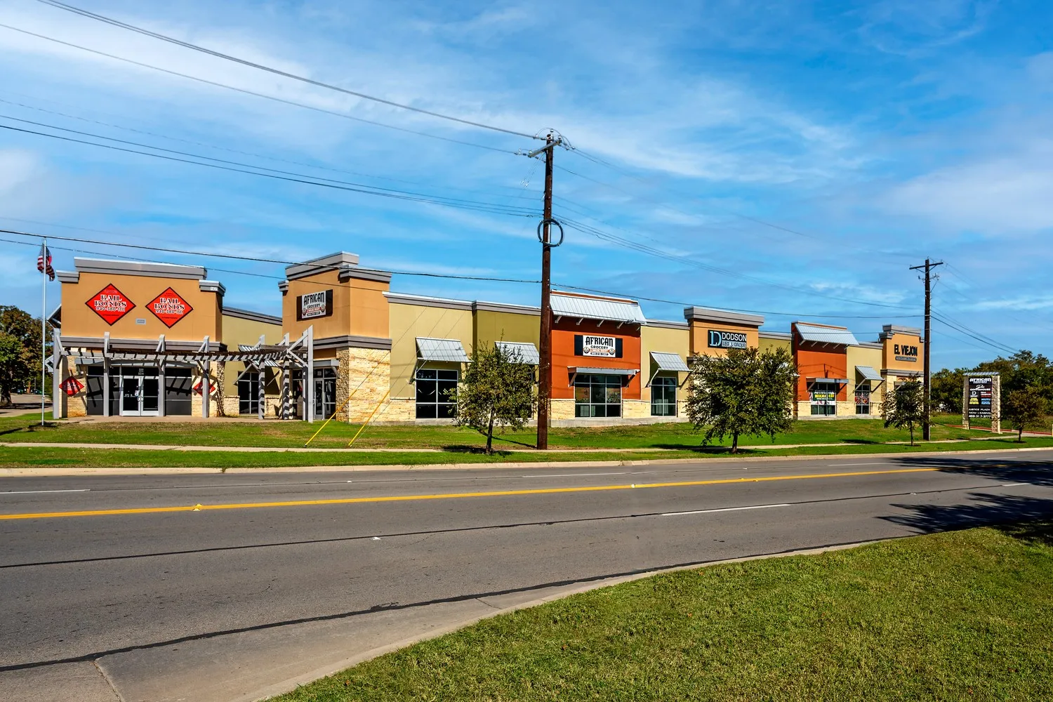 Looking from across Denton Court Complex