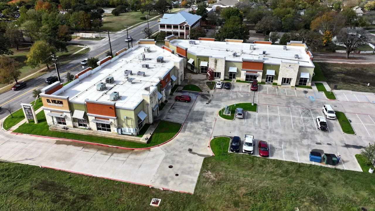 View looking west from the East side of Denton Justice Plaza