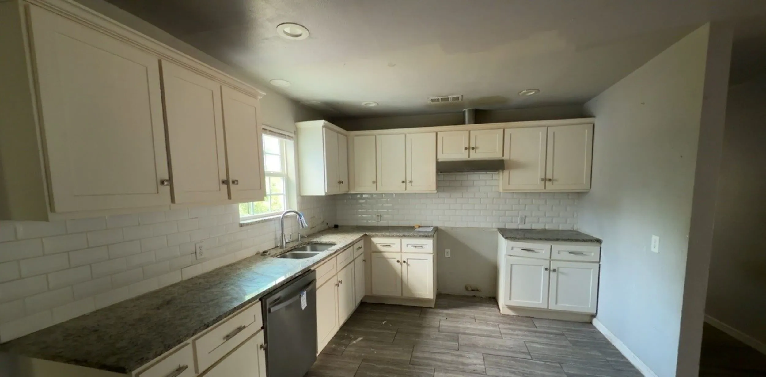 Kitchen offers plenty of storage and prep space