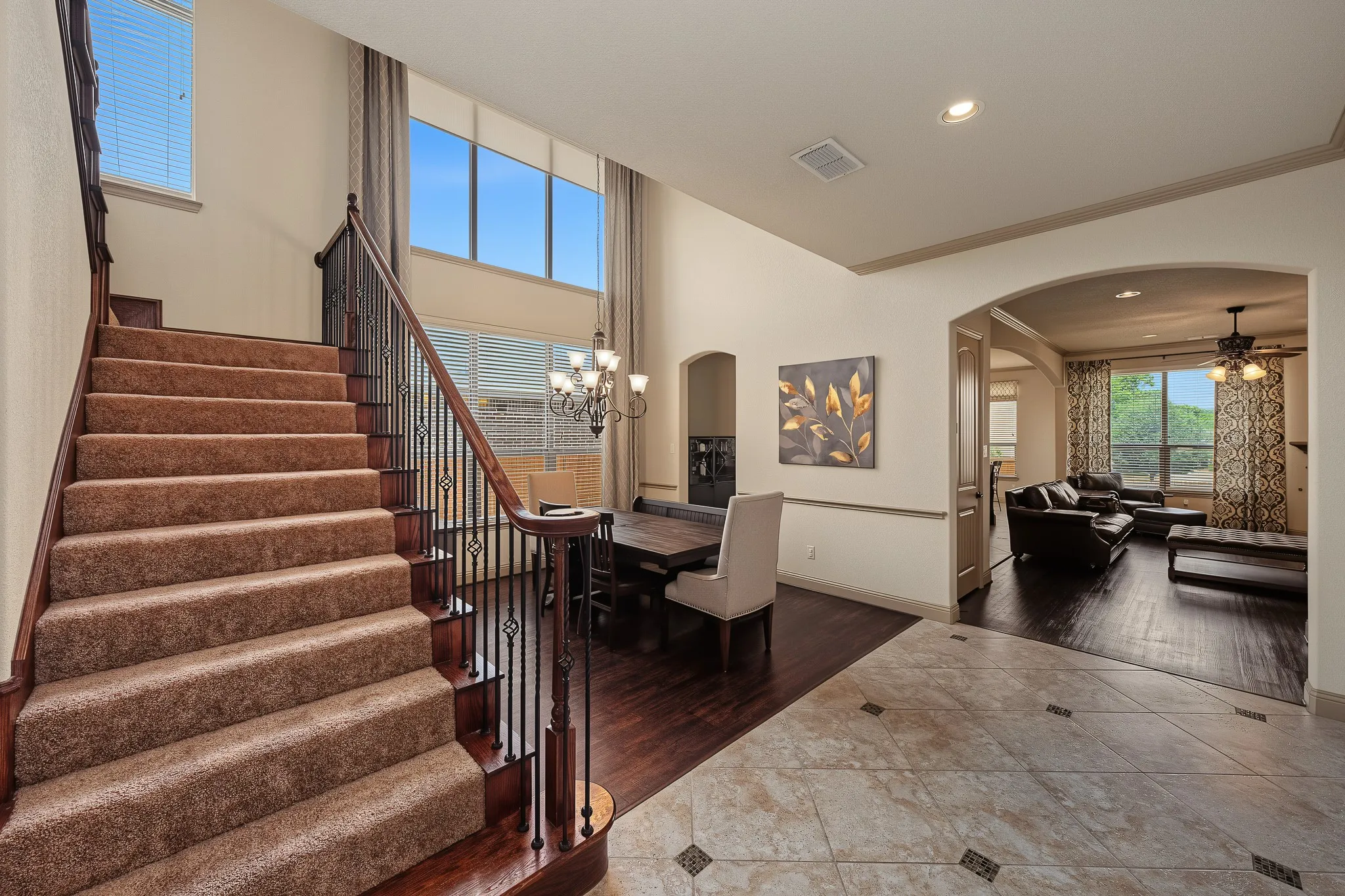 Ornate wood and iron staircase