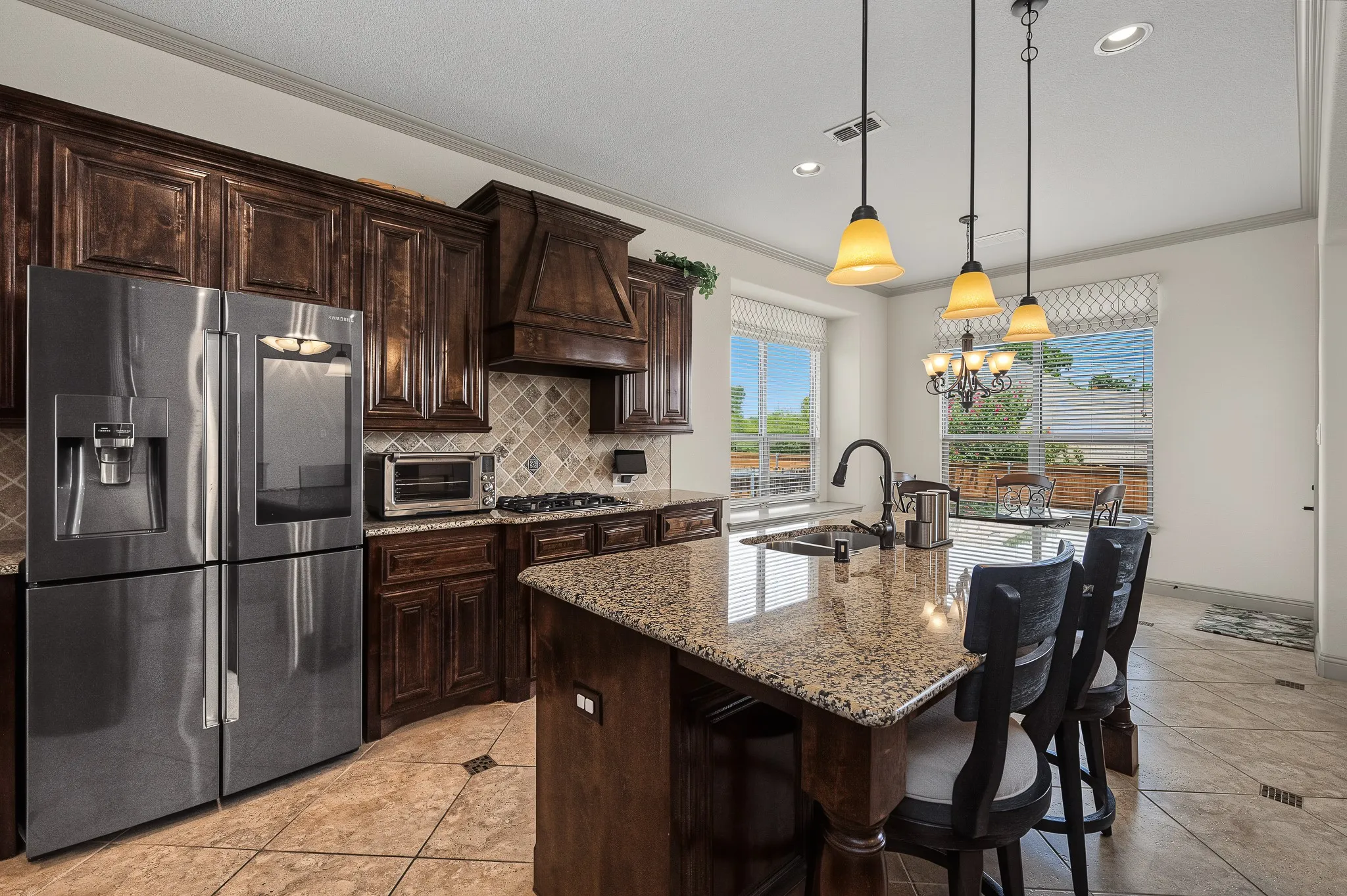 Island with space for kiddos to have snacks