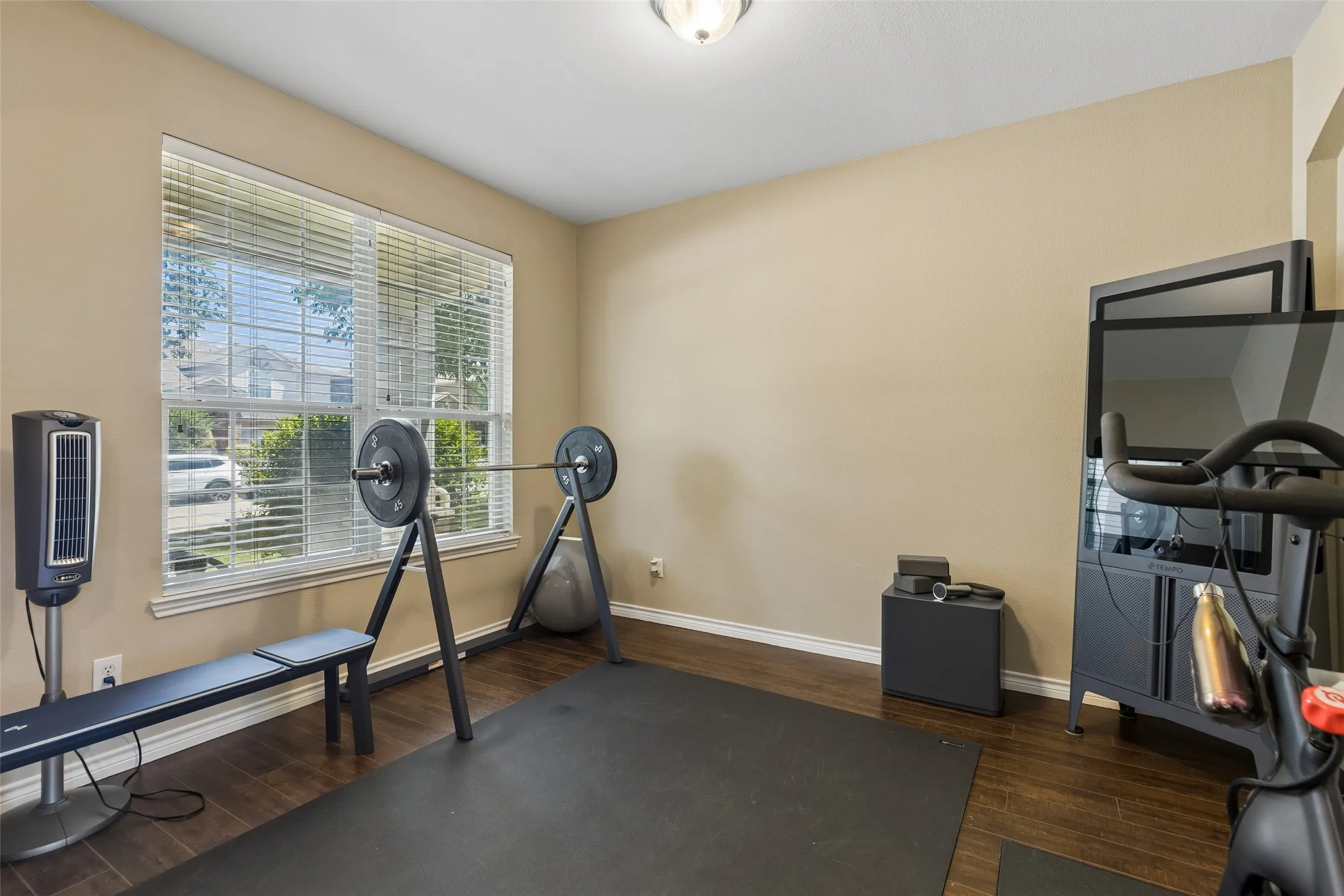 Dining Area Being Used As A Workout Area