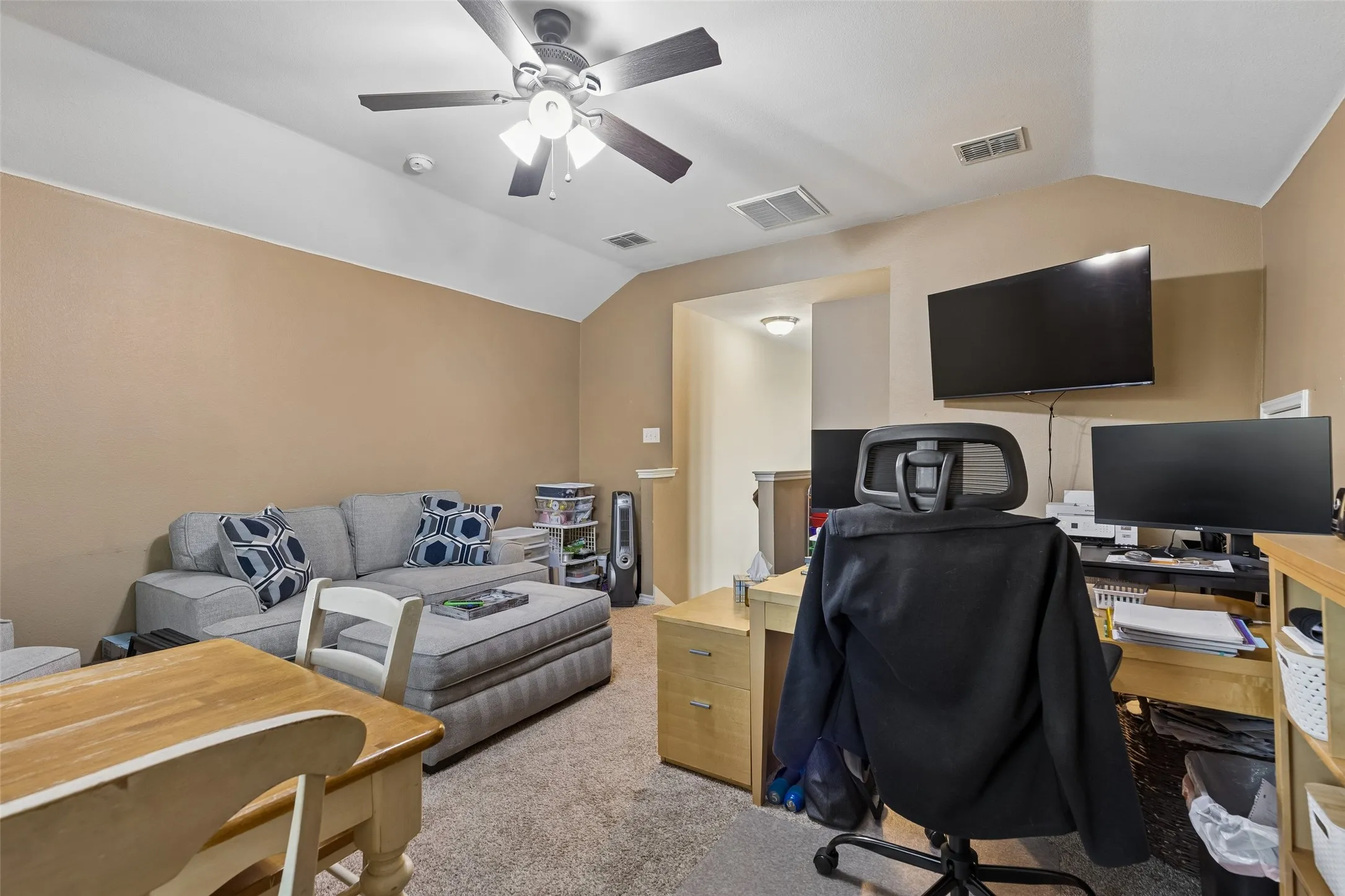 Game Room Upstairs Being Used As An Office