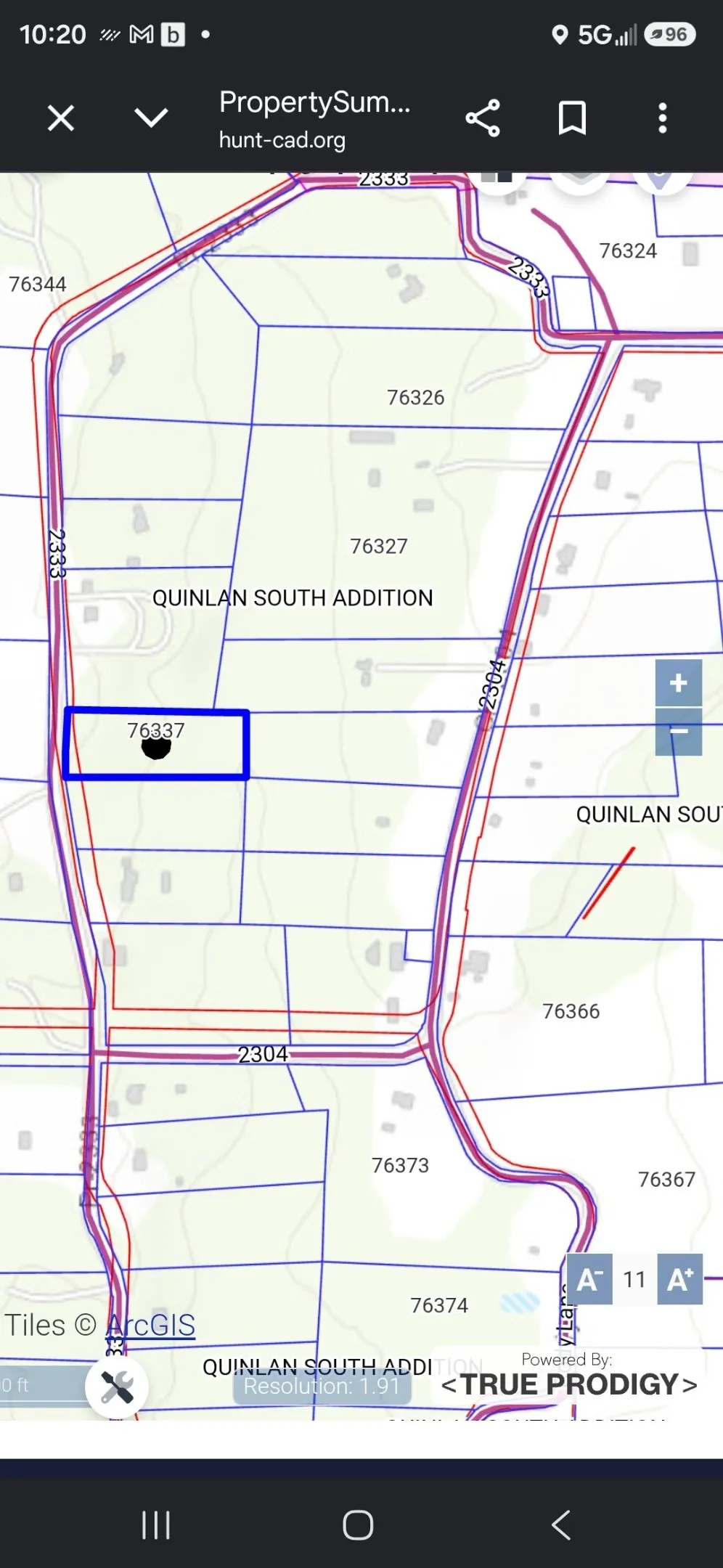 Parcel outline