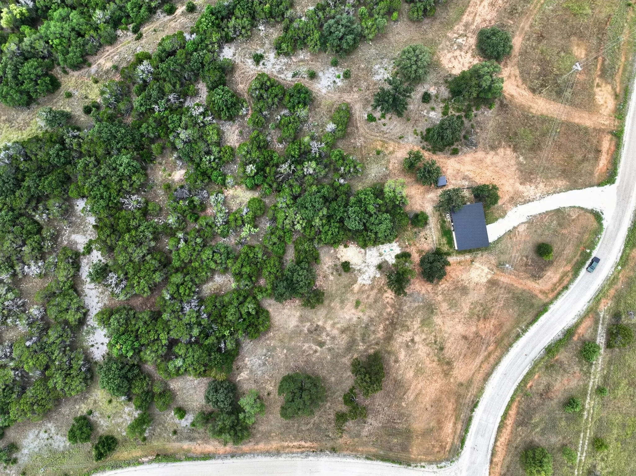 Expansive parcel featuring a mix of mature trees and open terrain