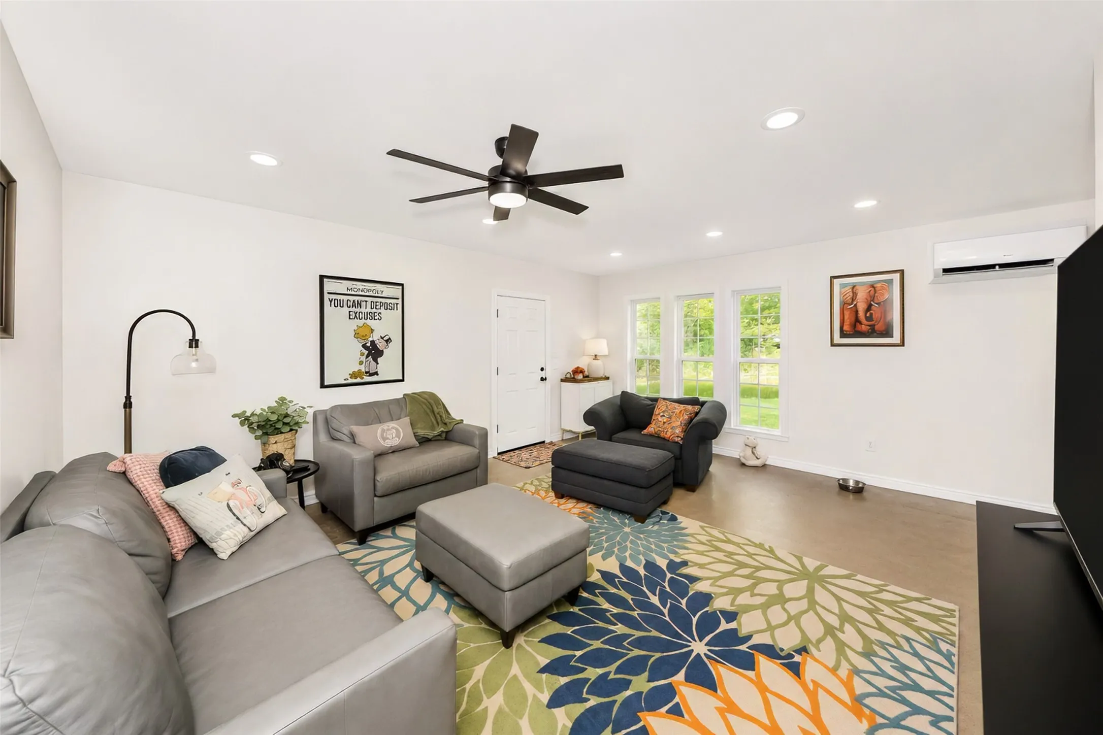 Large back bedroom taken to studs total remodel used currently as home office and living area