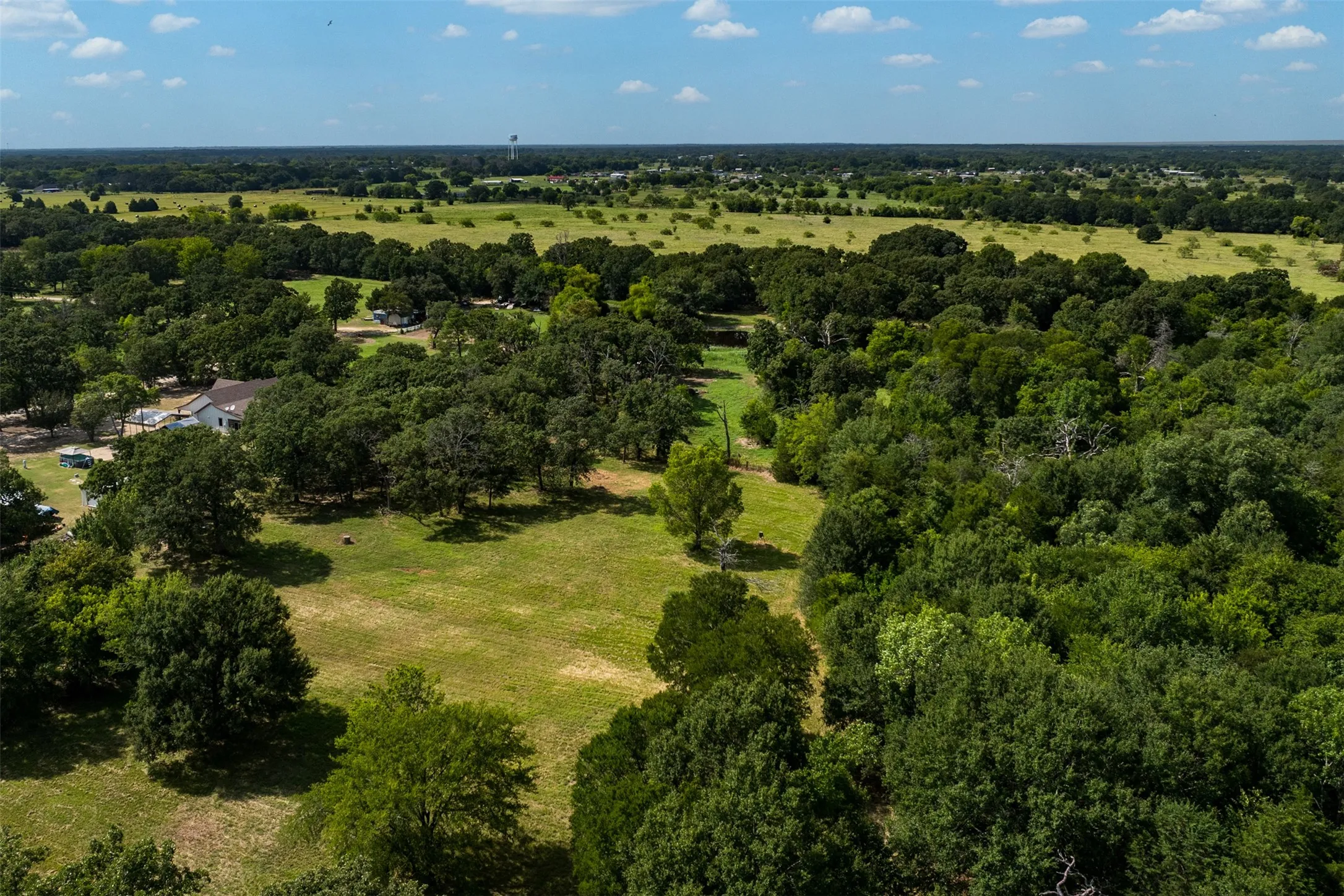 Expansive property featuring a mix of open grassy areas and dense mature trees