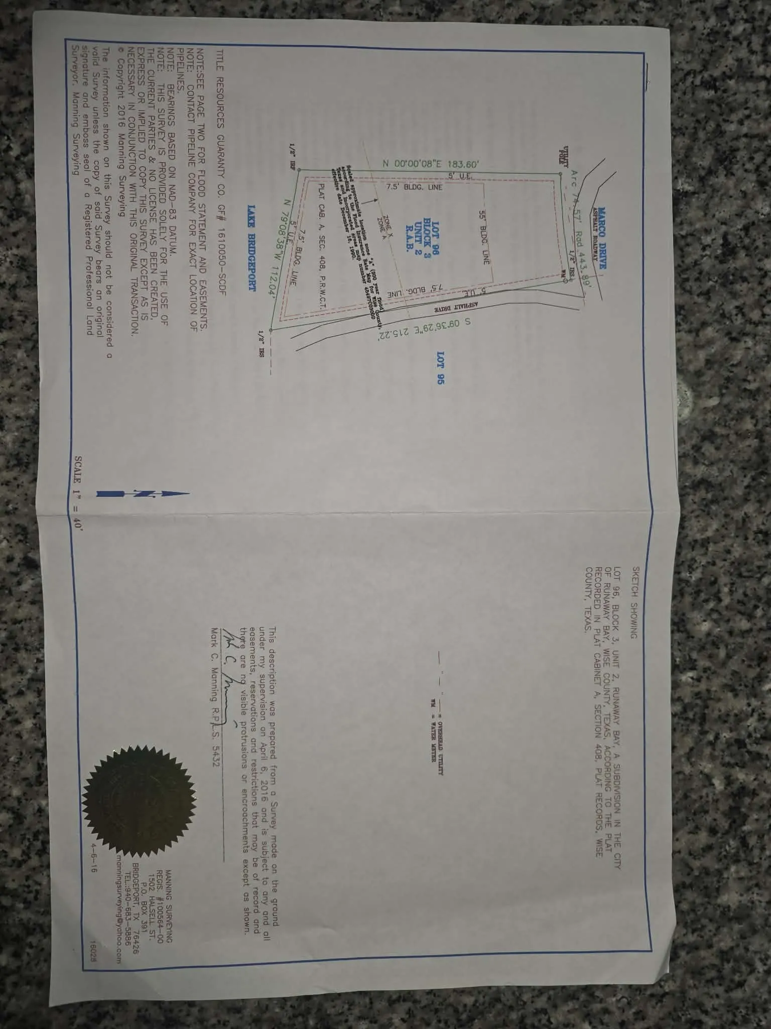 page 1 of survey