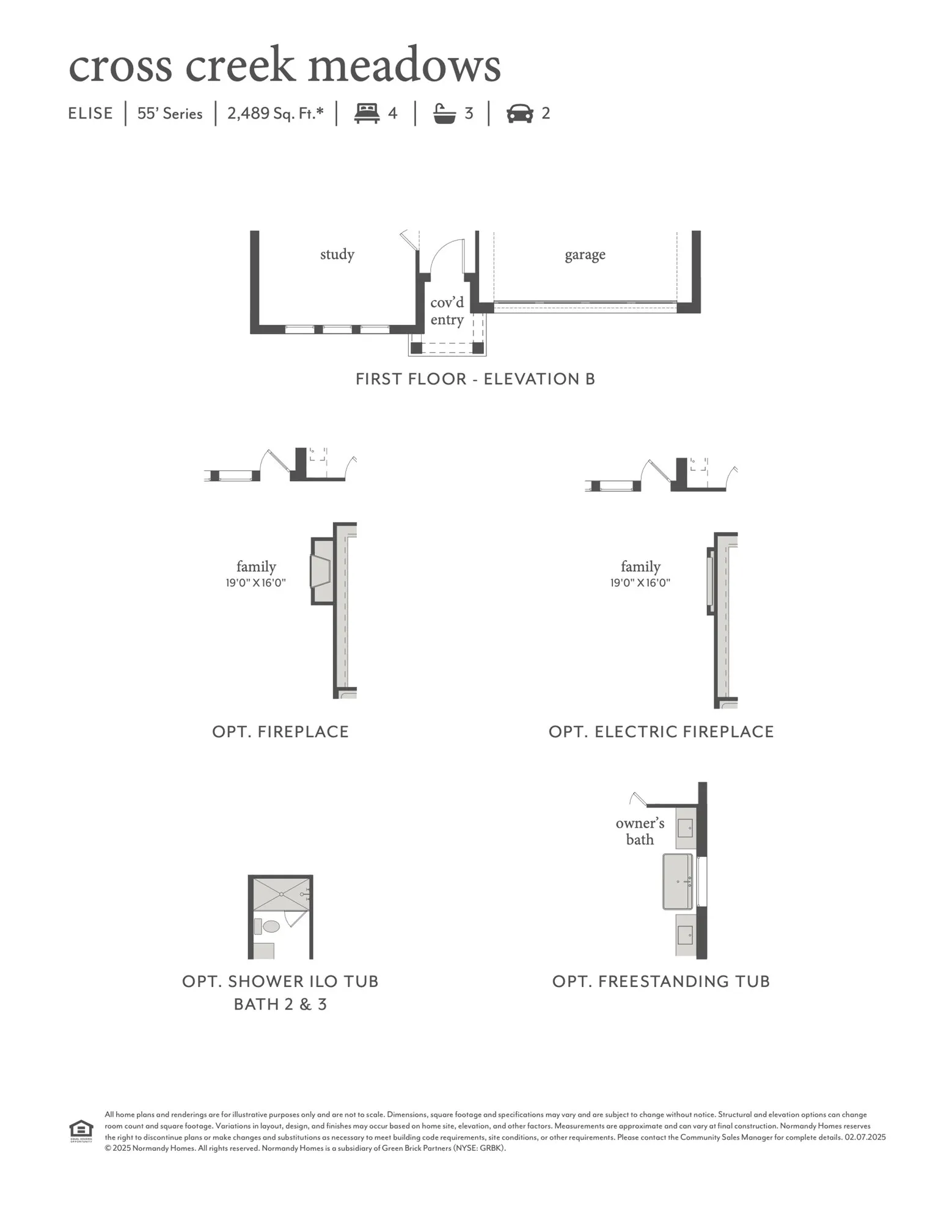 This dream home features elevation B, optional electric fireplace, freestanding tub, shower ILO tub for bath 2. sink in utility and so much more!