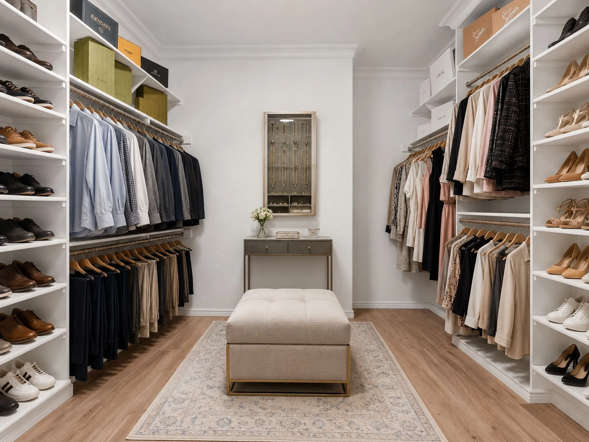 Gorgeous Primary Bedroom Walk-In Closet Which Has Been Virtually Staged.