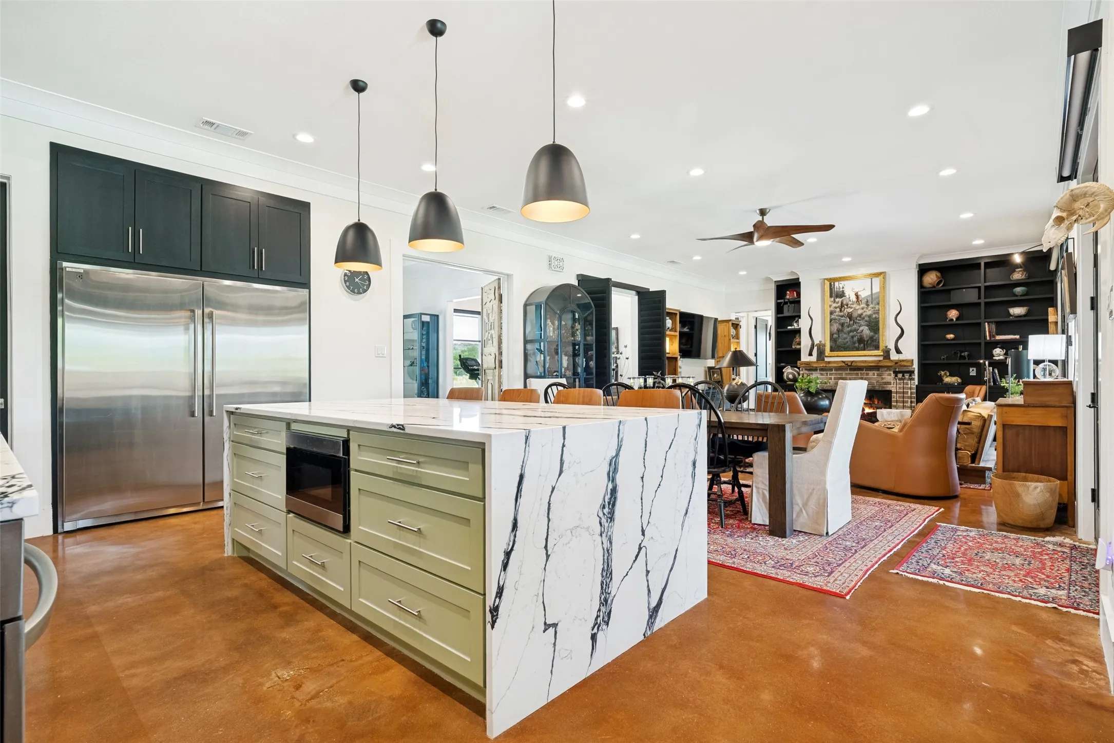 Built-in refrigerator, drawer microwave, deep drawers