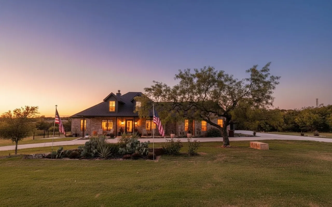 Attractive home set back off the street with  underground sprinklers & circle drive