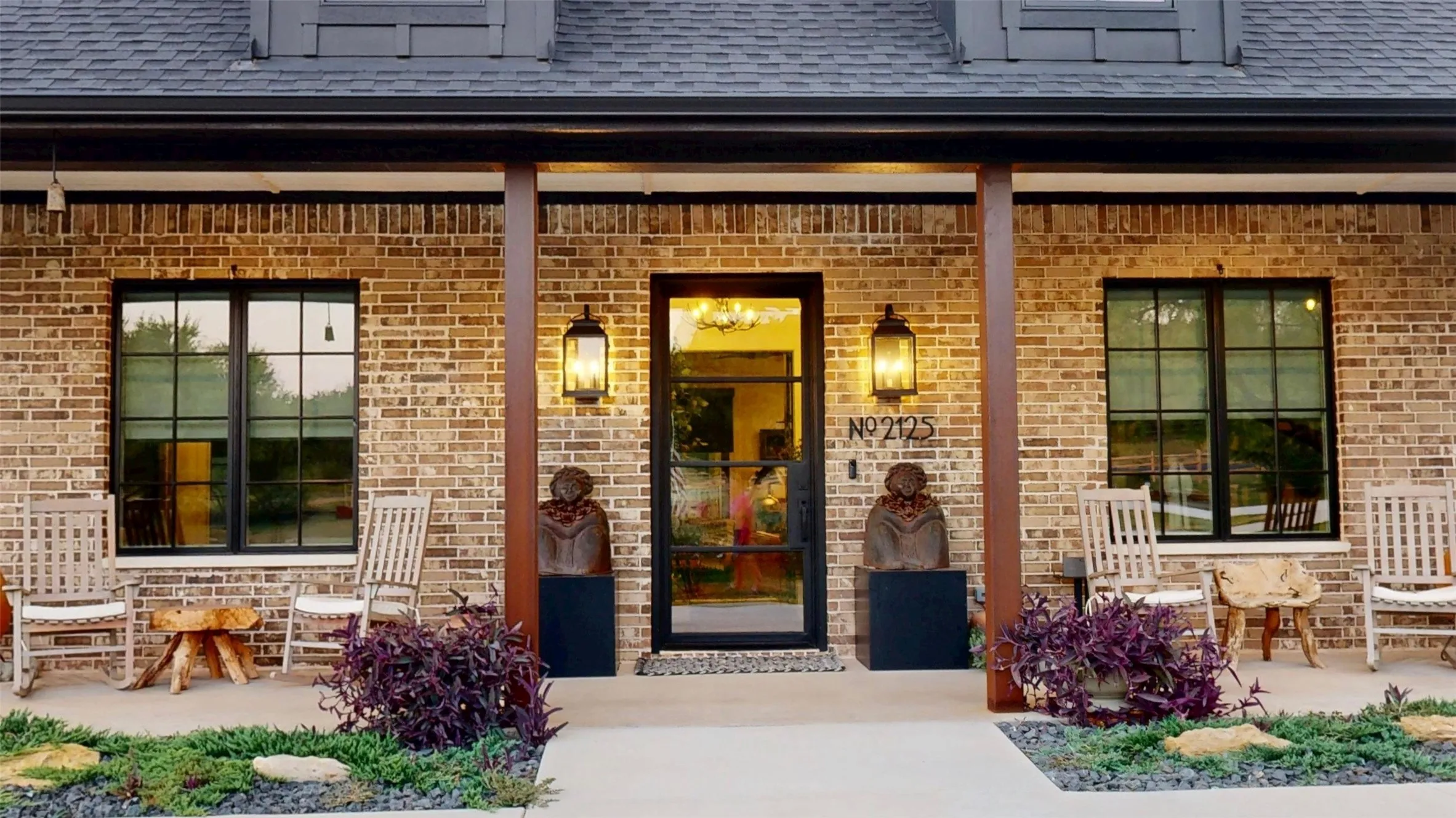Comfortable front porch for morning coffee