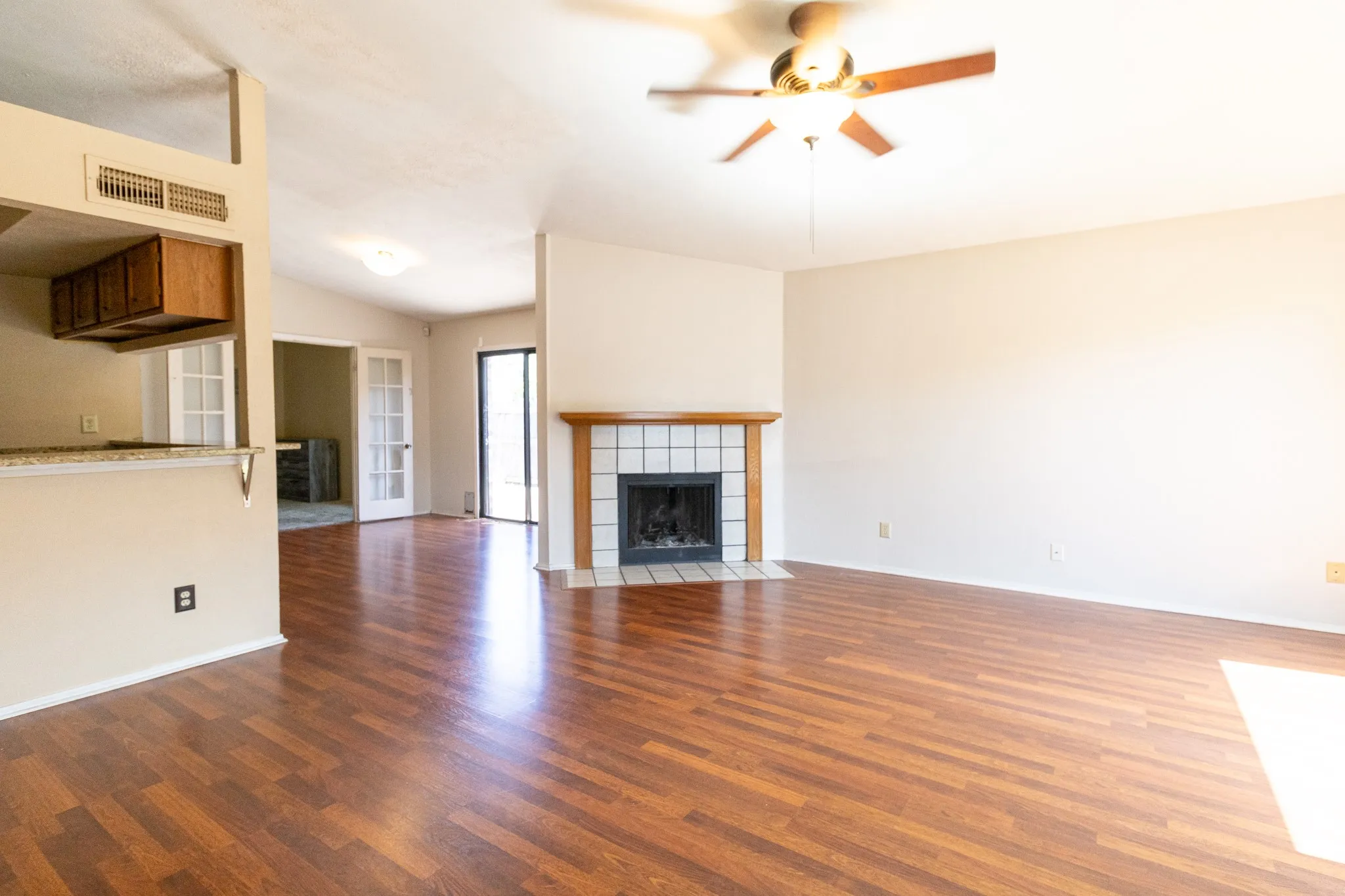 Wood-burning fireplace