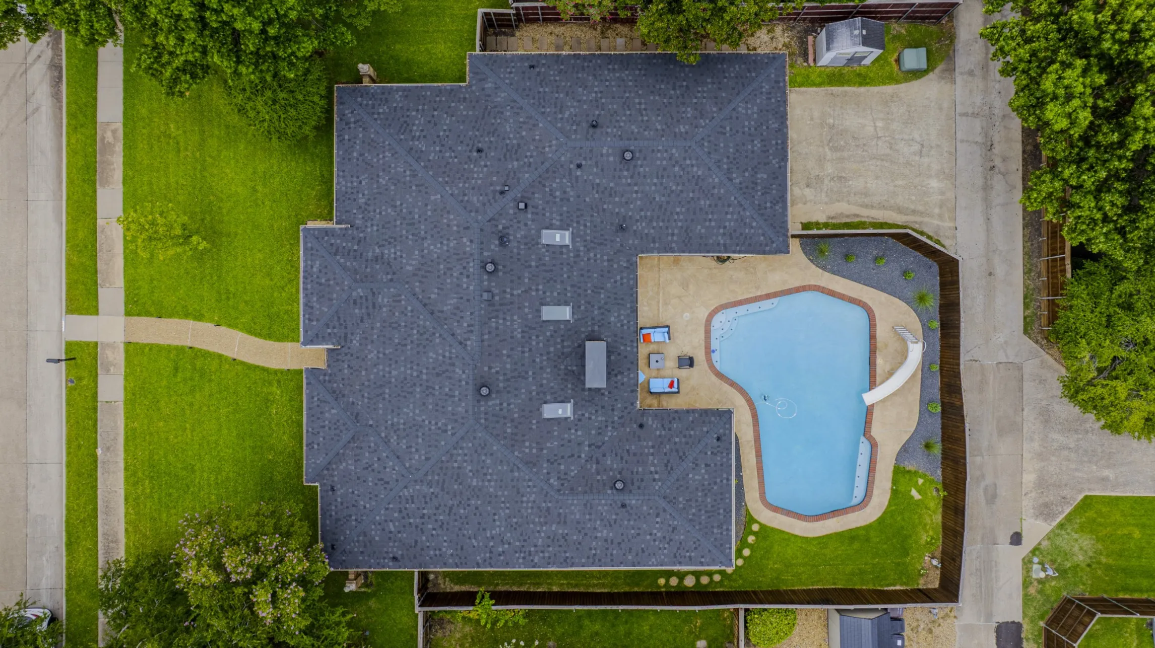 A birds eye view of this stunning property.