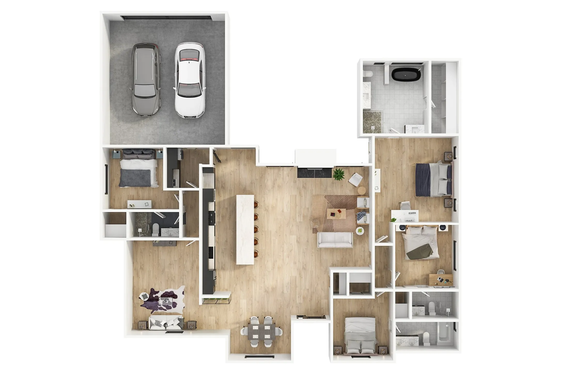 Birds eye view of the floorplan.