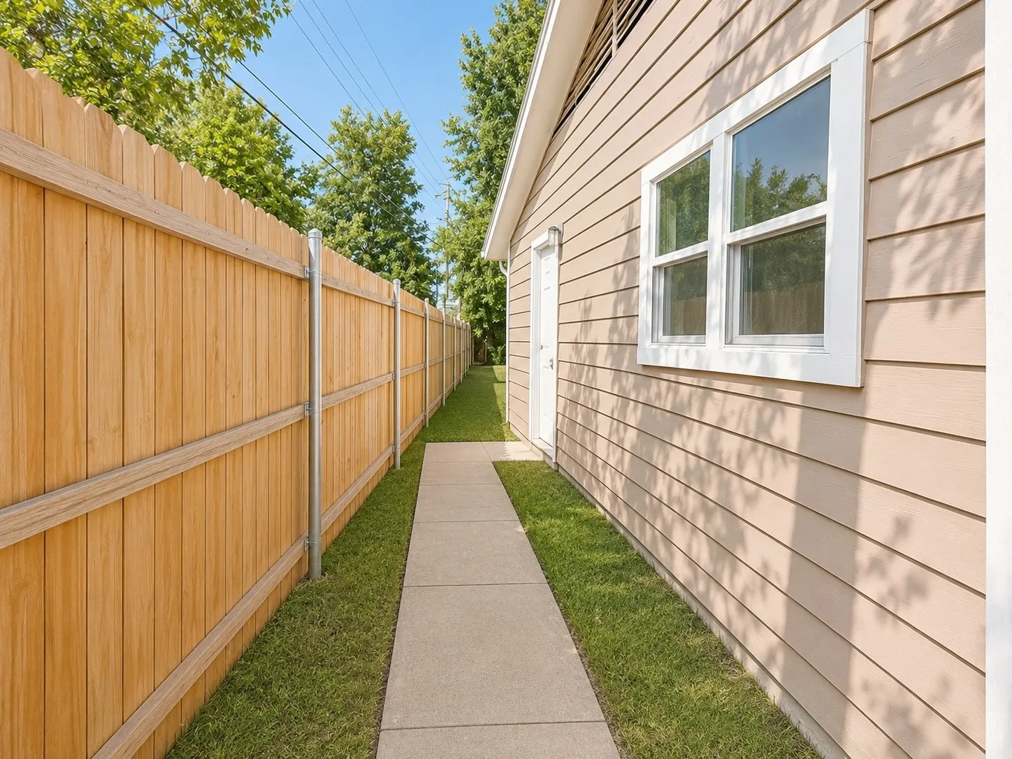 Access to the back yard from Garage and sidewalk