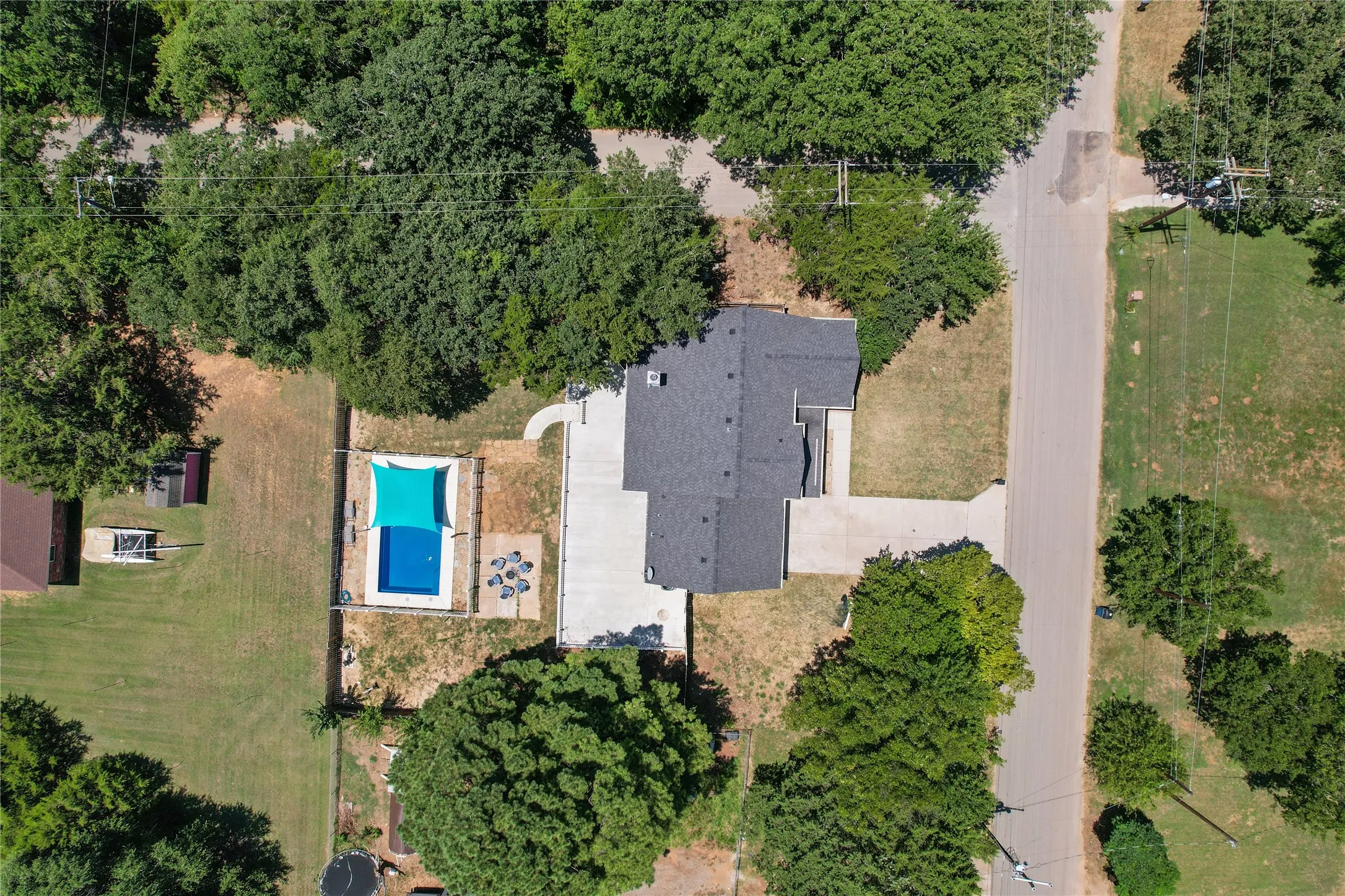 Aerial perspective showcasing the property