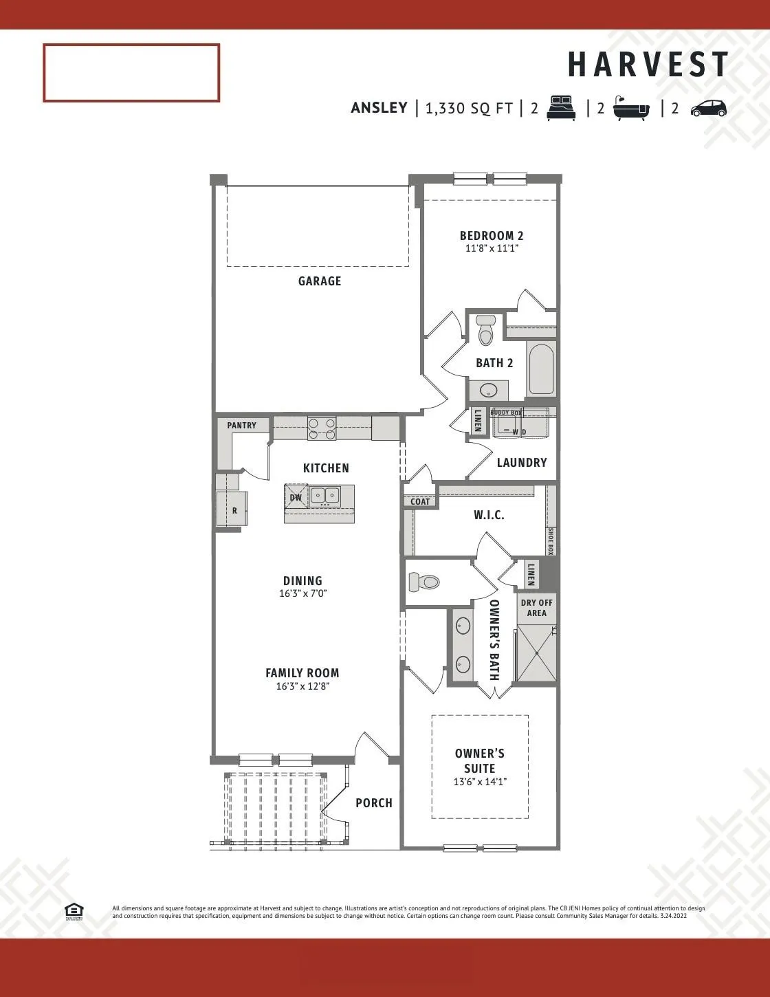 Builders floorplan of 1005 4th St, Argyle, TX in Harvest in Denton County, Texas