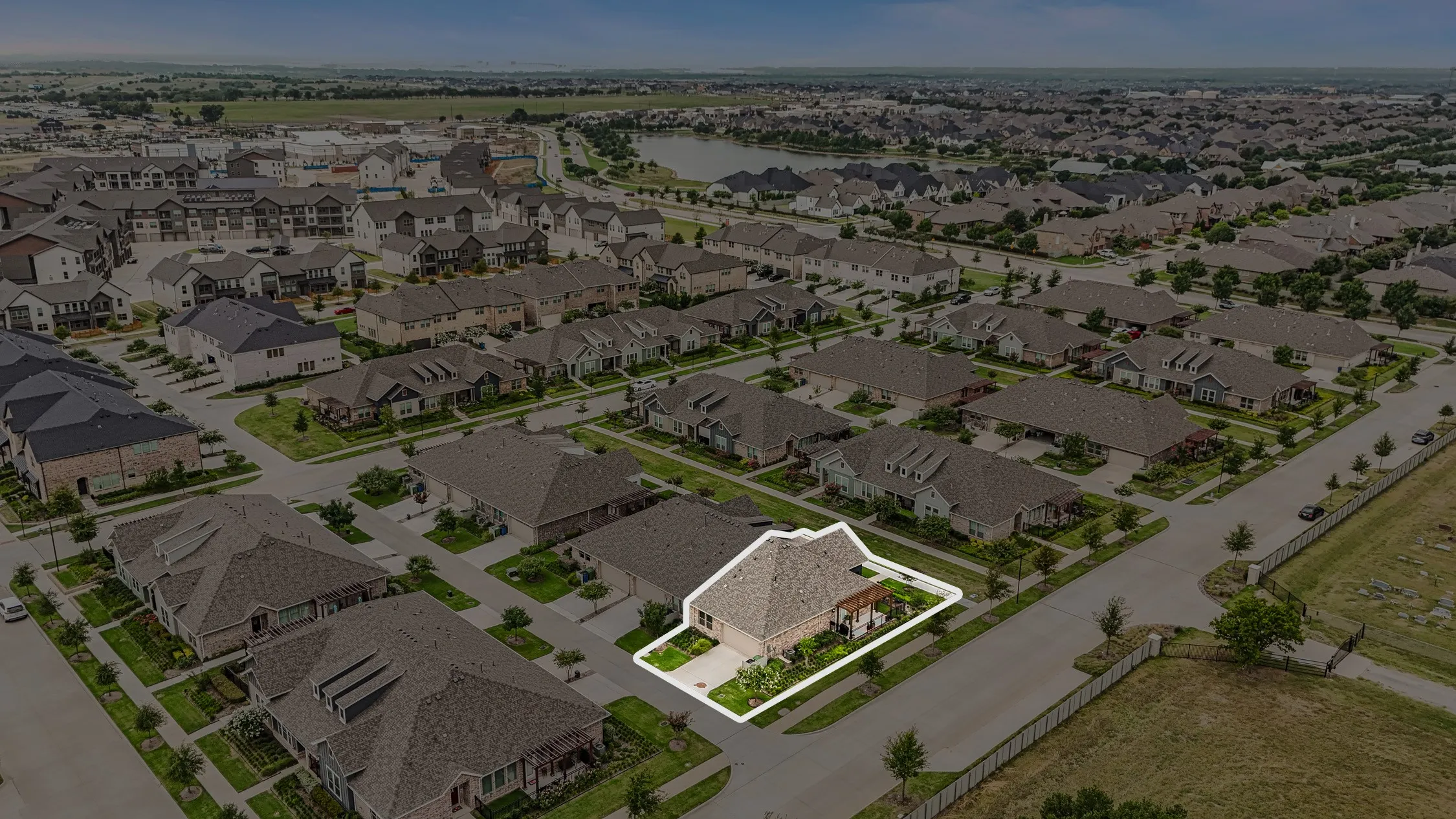 Aerial view of 1005 4th St, Argyle, TX in Harvest in Denton County, Texas