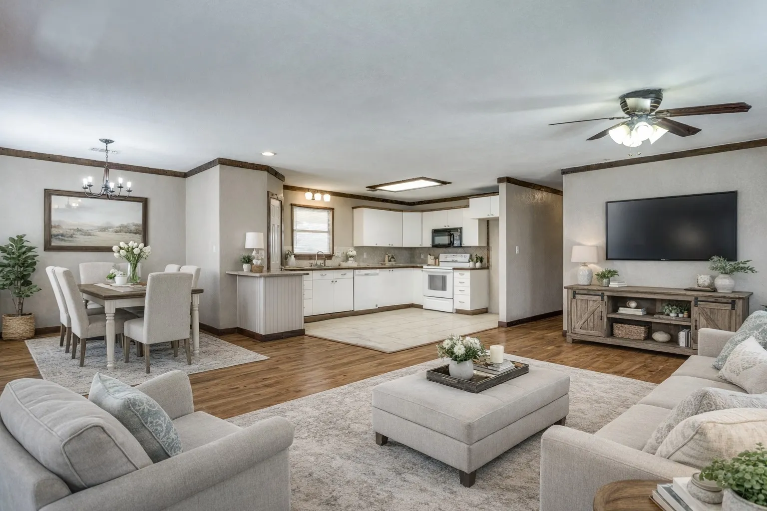 Virtually staged Living Room