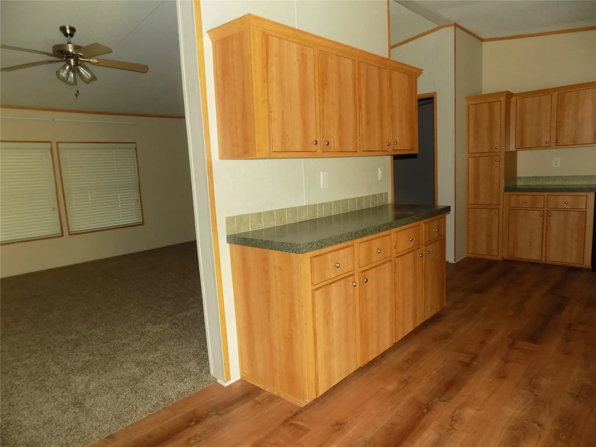 From Living Room into the large, spacious kitchen area.