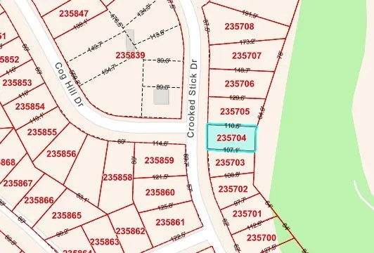 Plat Map. Illustrating property boundaries and parcel identification numbers for the area shown