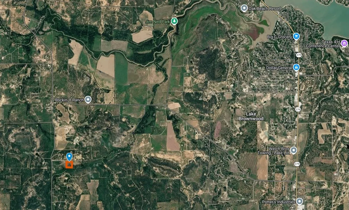 Satellite Map. Showing the geographical context and markers for the property