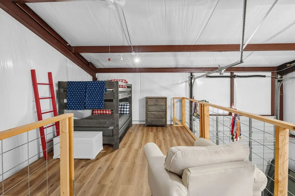 Loft in outbuilding, big enough to be a bedroom or office