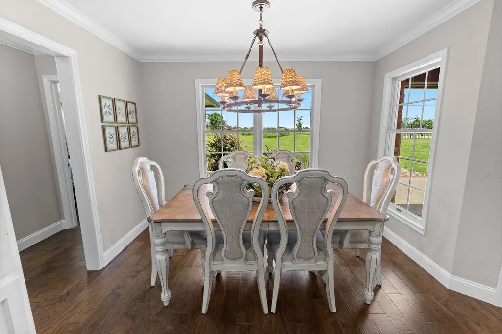 Large enough to seat 8, with a beautiful view overlooking the yard and pool