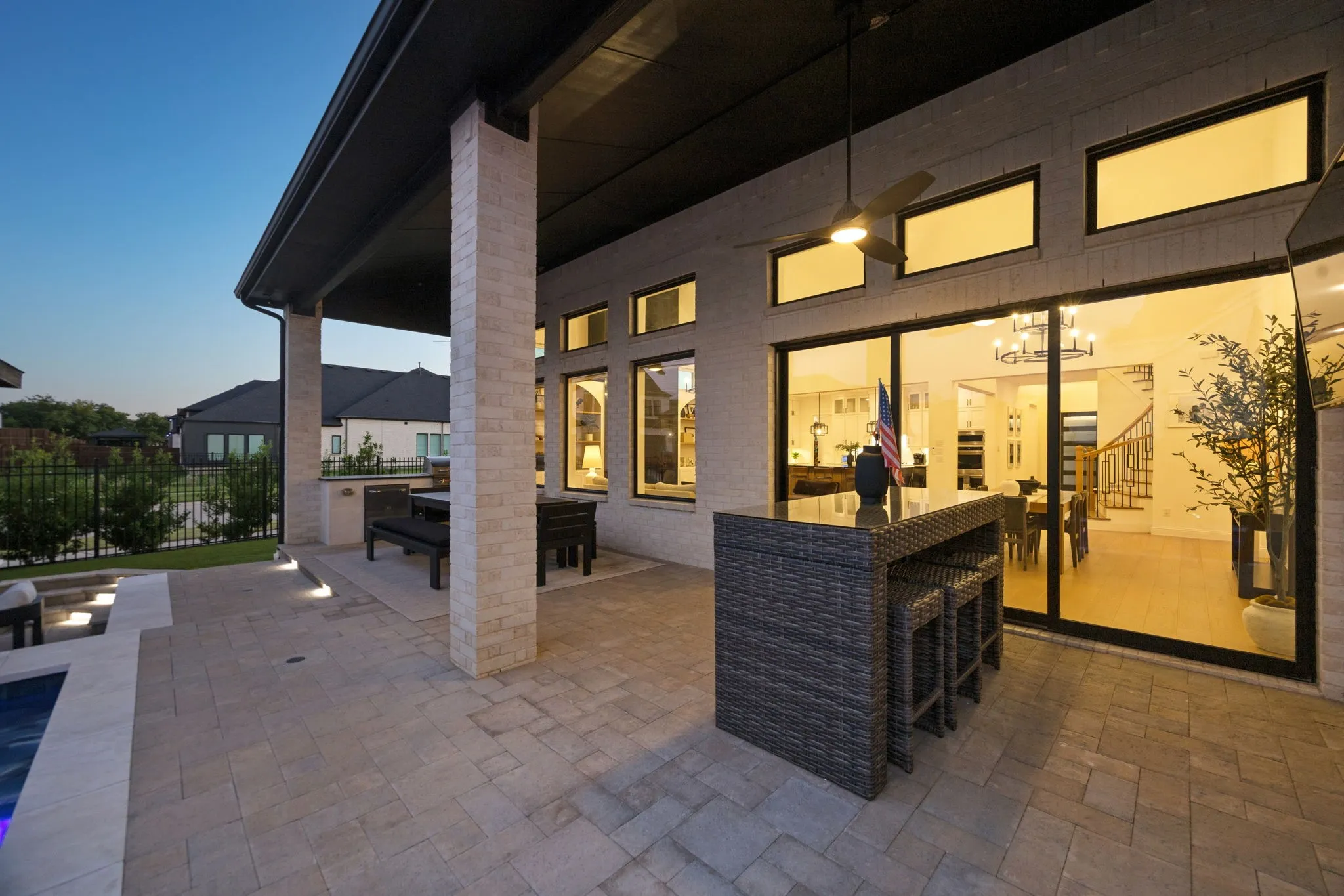 Outdoor entertainment and dining area