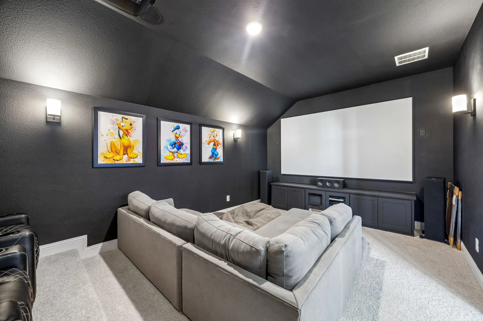 Fantastic media room just off the upstairs living space