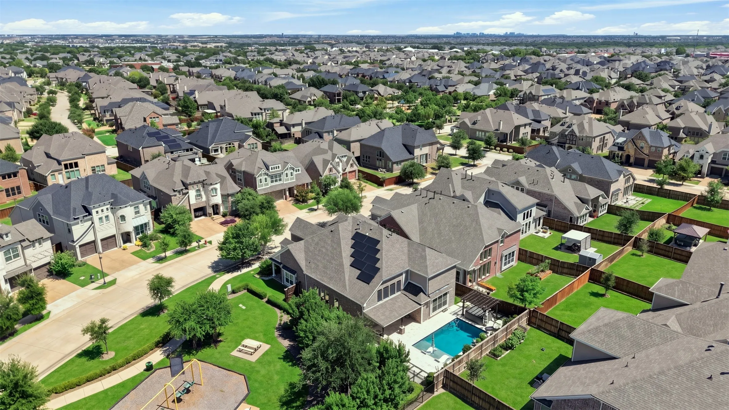 Spacious residential properties featuring diverse architectural styles and mature landscaping