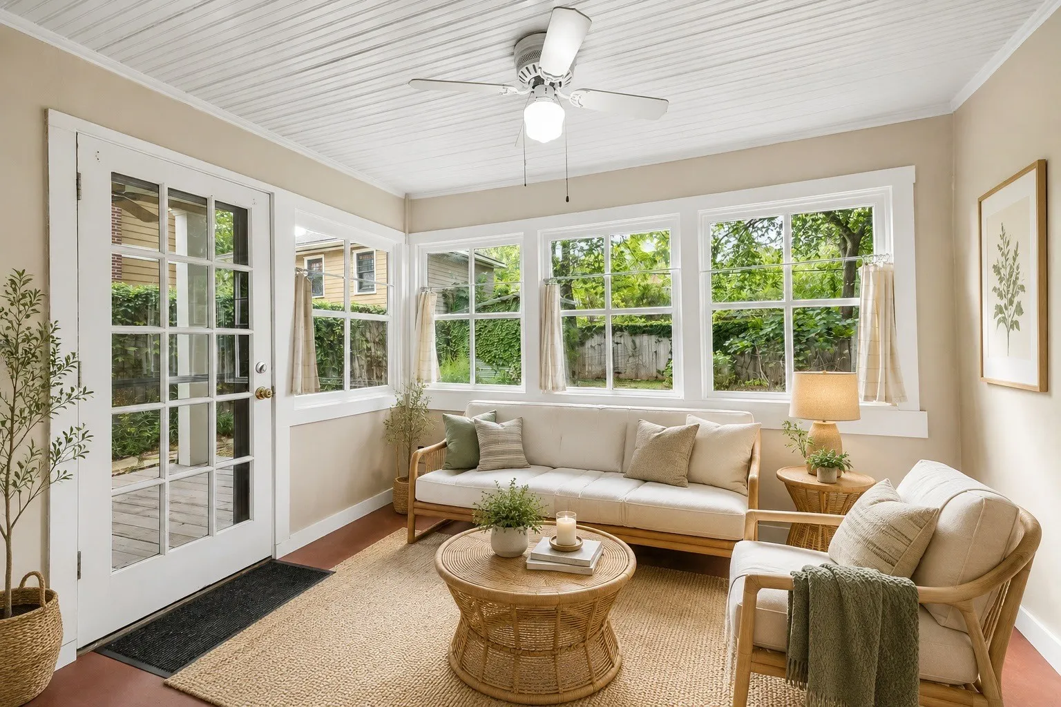 Digitally staged sunroom