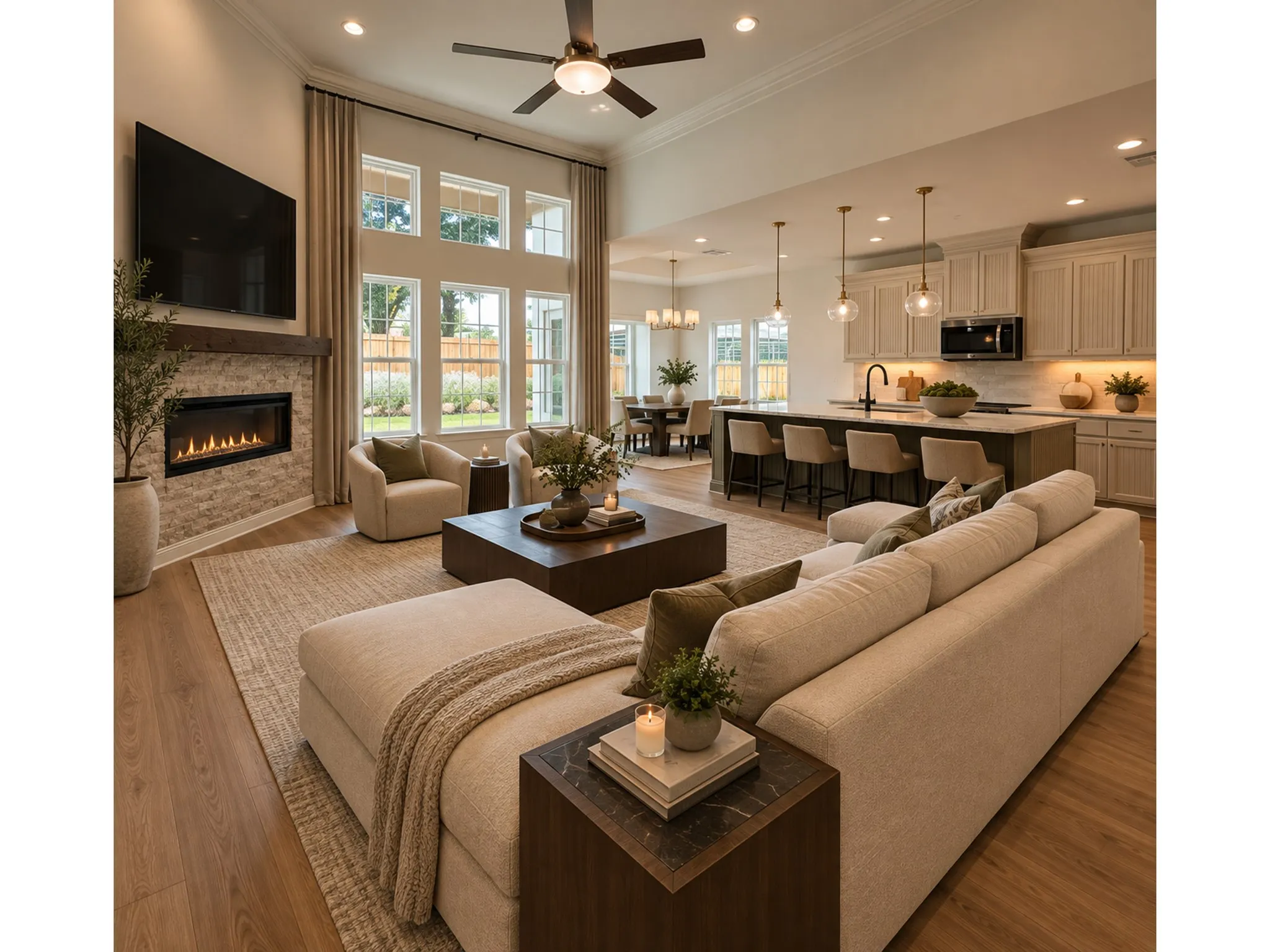 Living and Kitchen Virtually Staged
