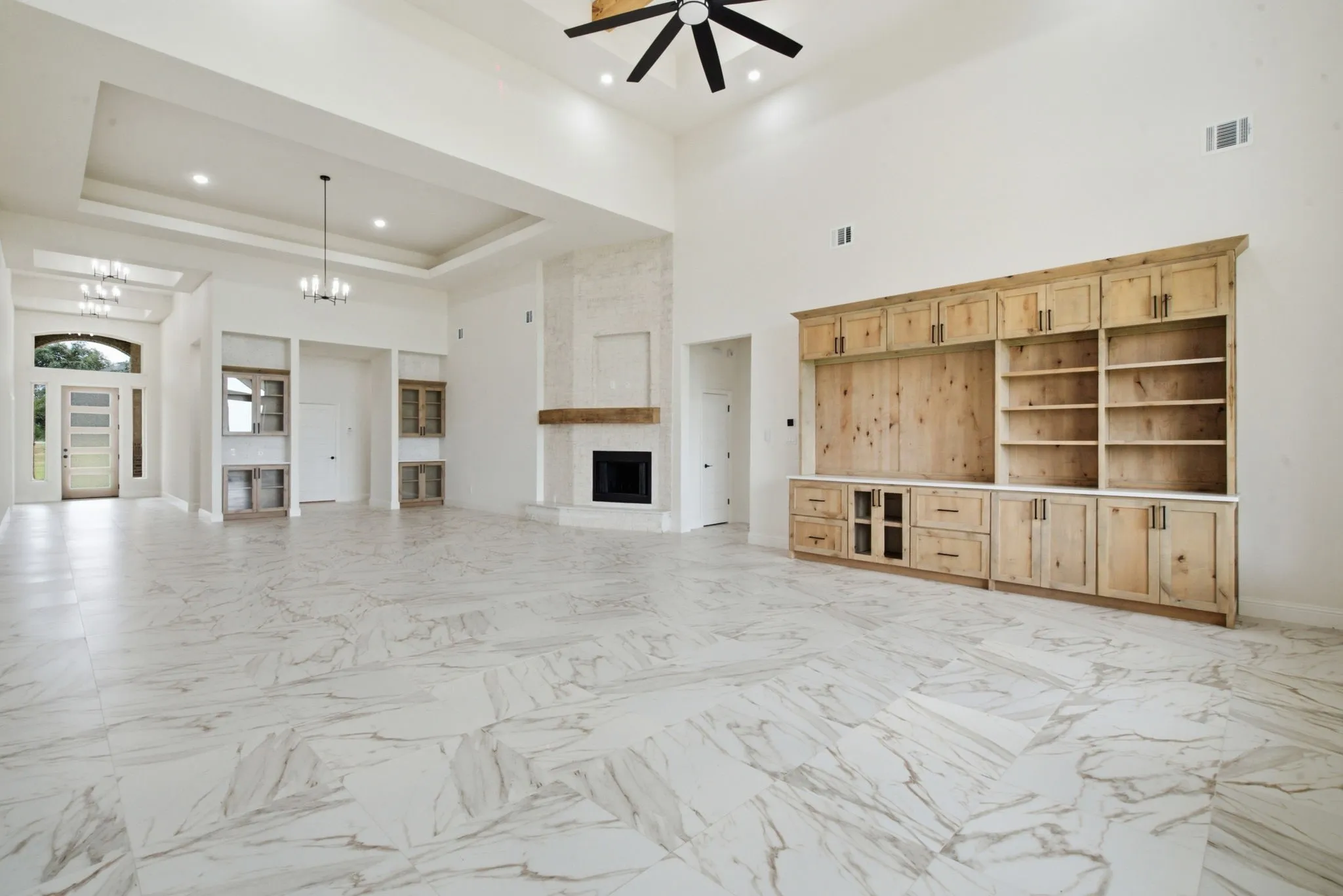 Look at the stunning fireplace and built ins.