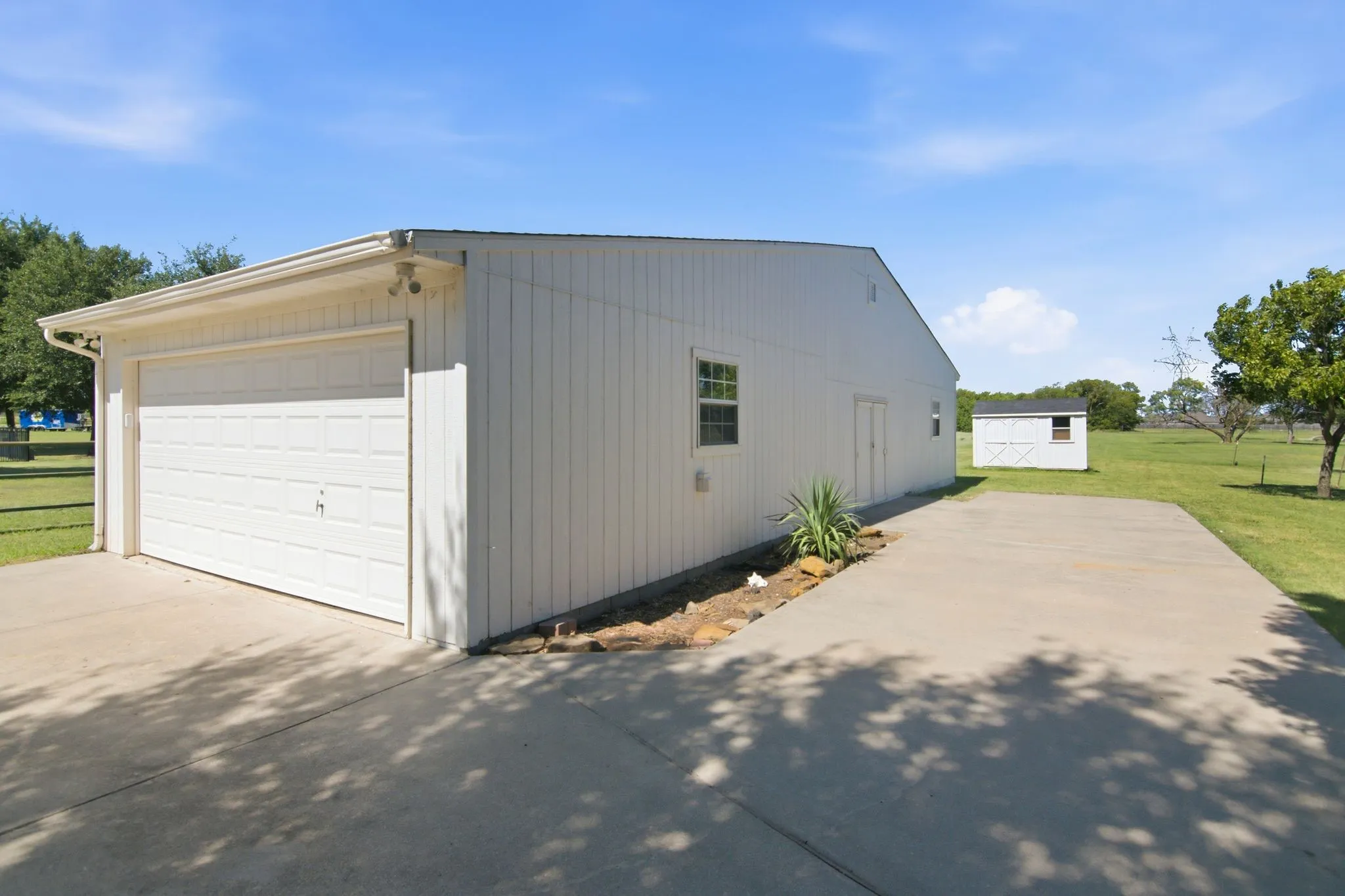 Detached 2 car garage is 22 x 20,  Workshop is 20 x 16