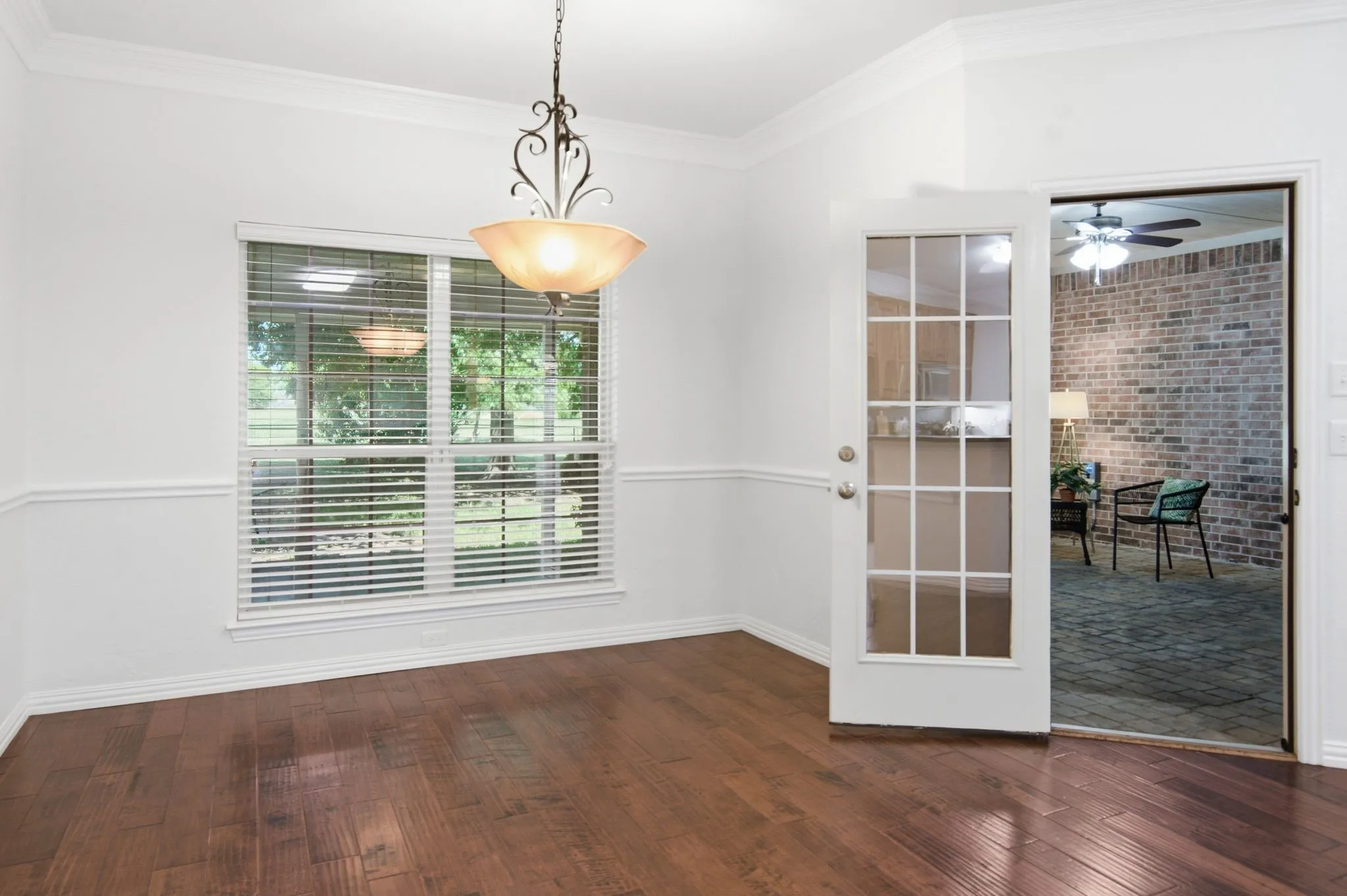Large breakfast room with backyard views!