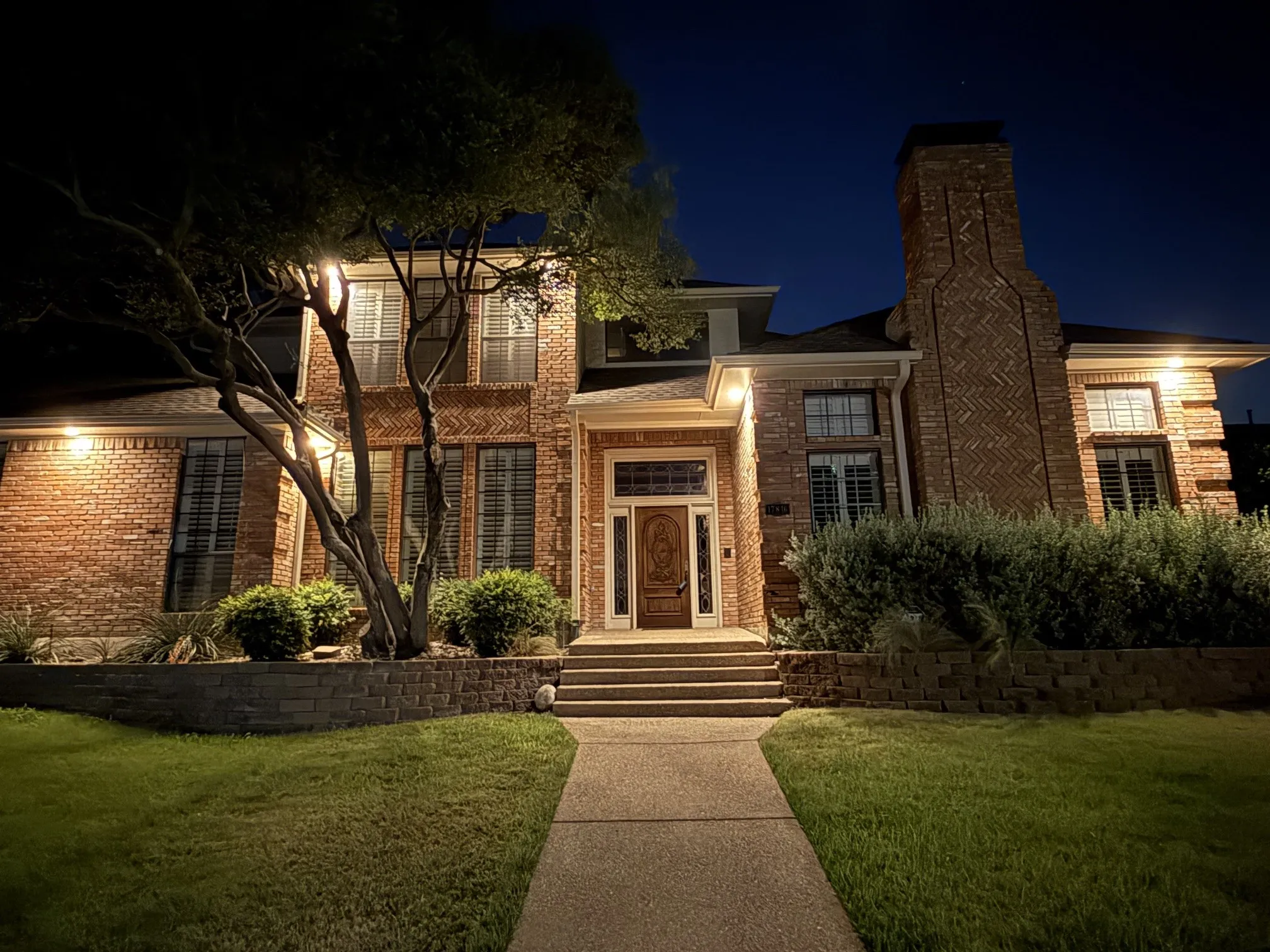 Beautifully lighted at night.