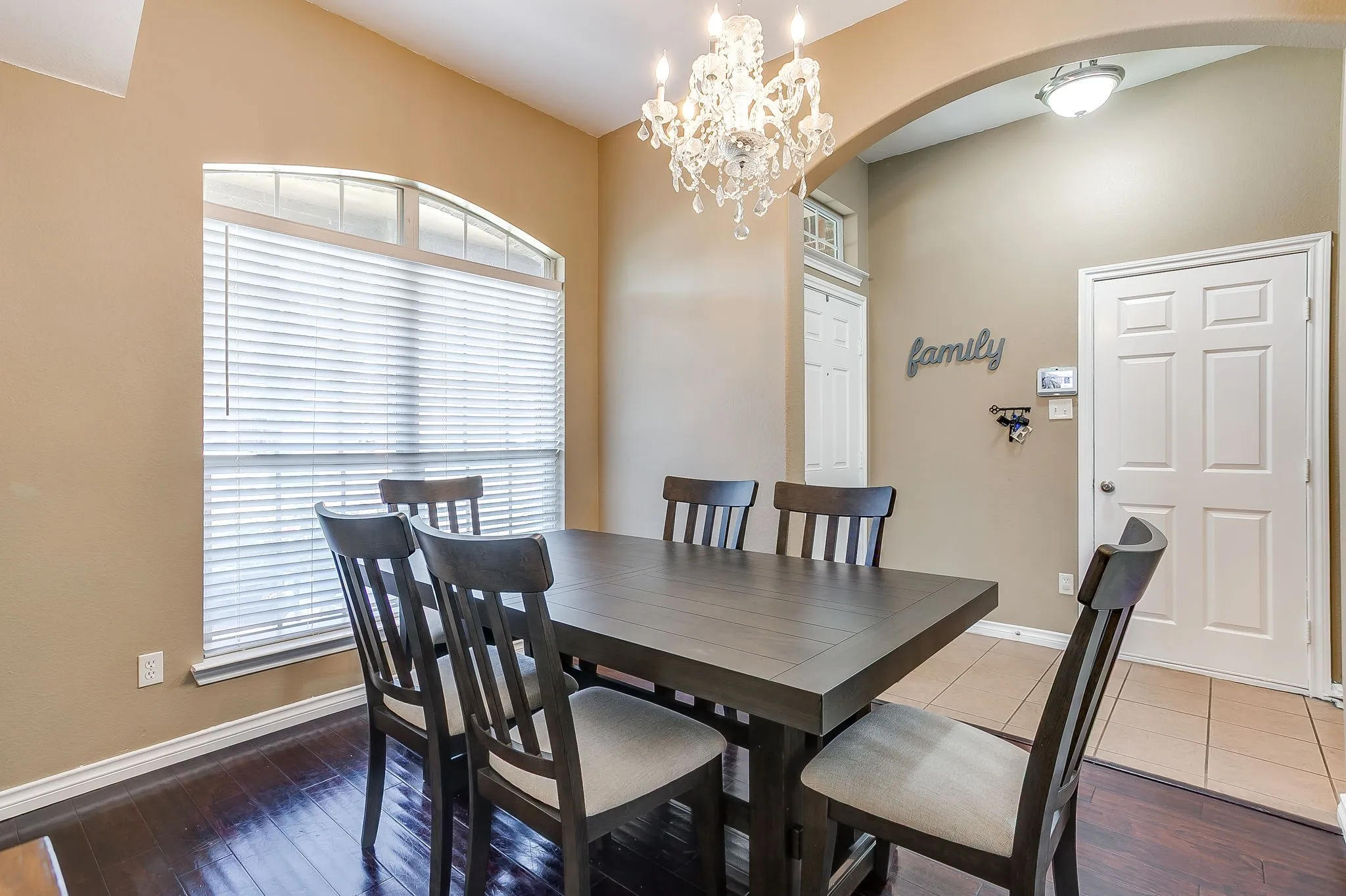 Formal dining area next to the kitchen.
