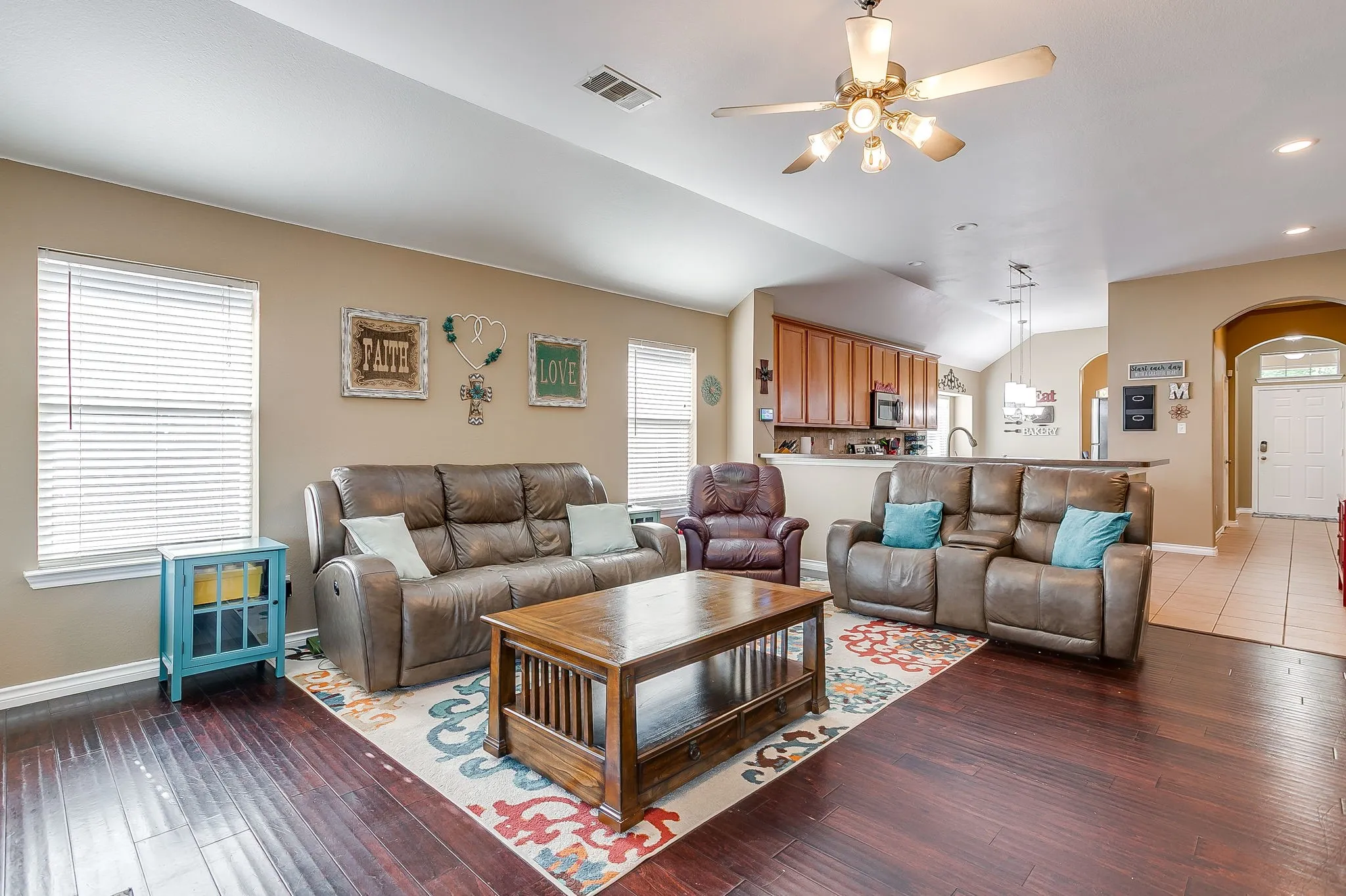 Living room with plenty of natural light.