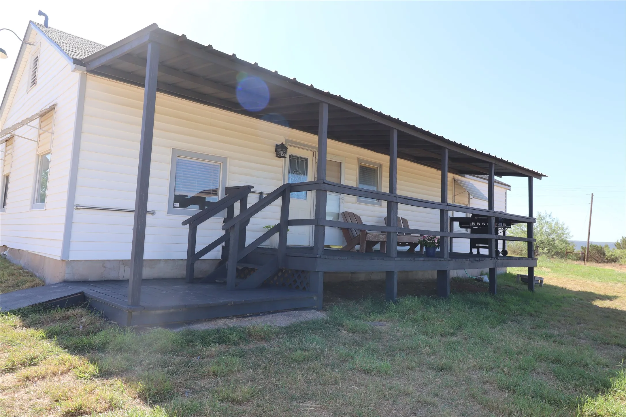 Front of home with large deck