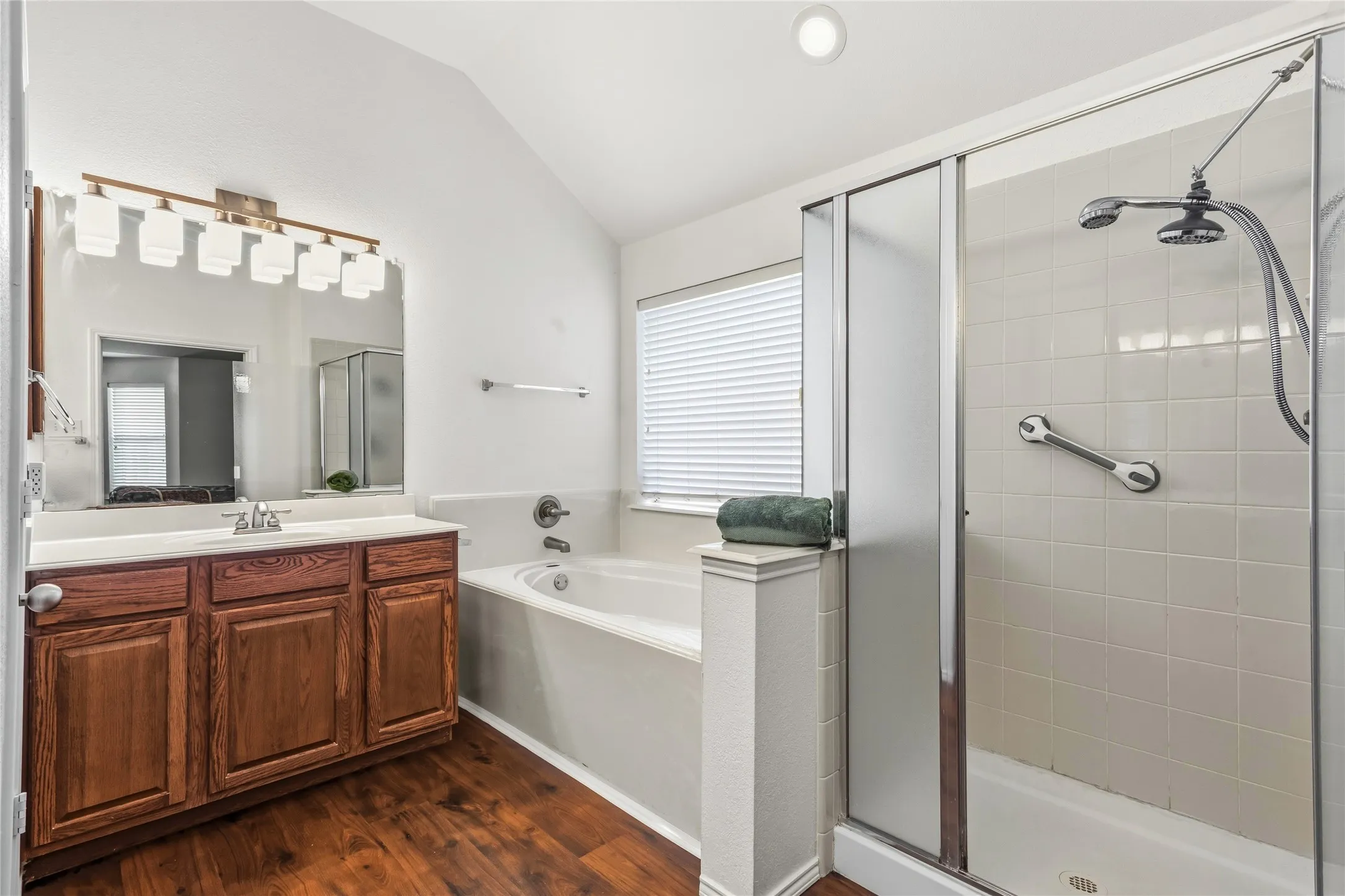 Spacious primary bath.