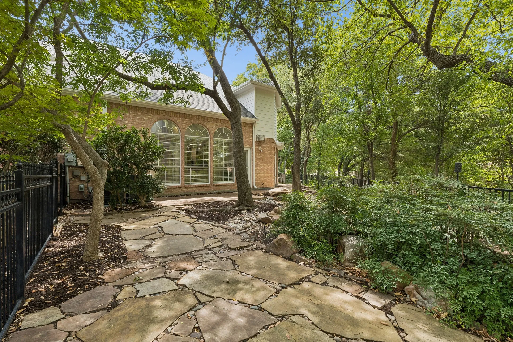 Flag stone pavers and wrap around patio