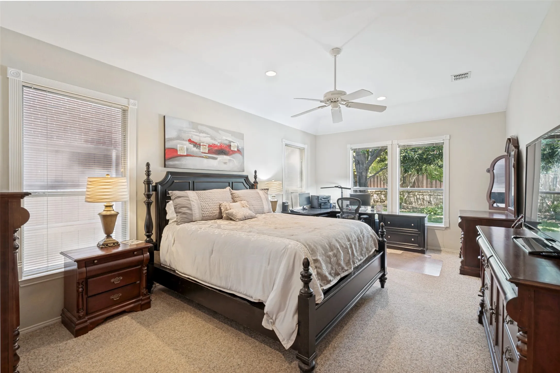Large master bedroom with room for home office