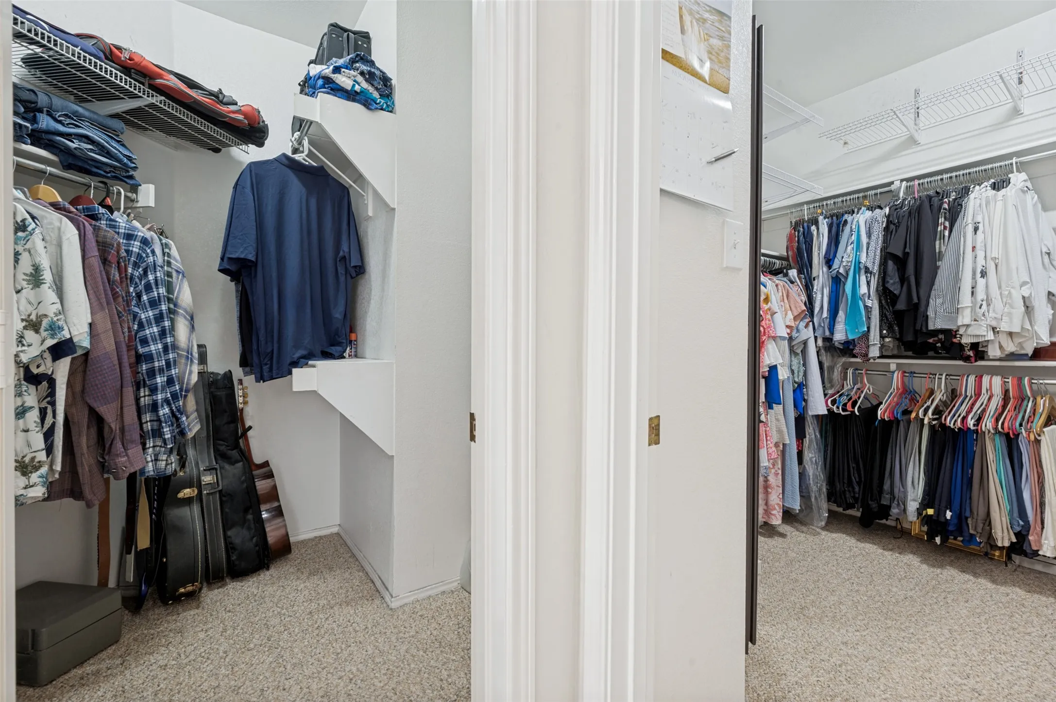 His and hers closets off
the primary bathroom